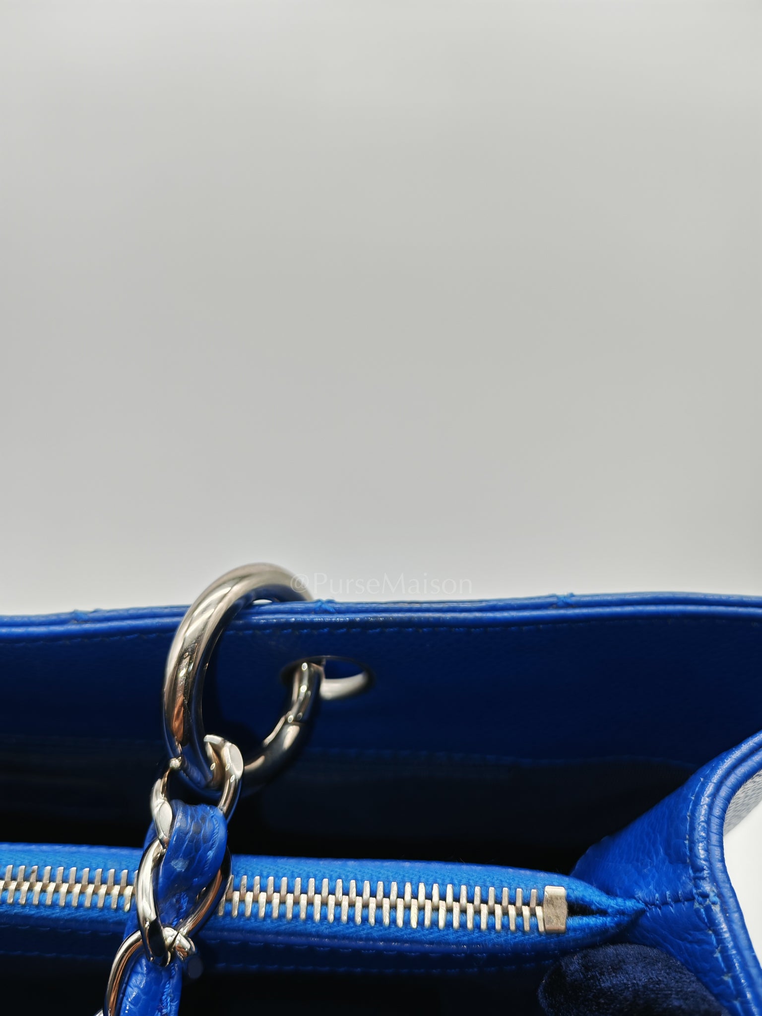 Grand Shopping Tote (GST) in Blue Caviar Leather and Silver Hardware Series 13 | Purse Maison Luxury Bags Shop