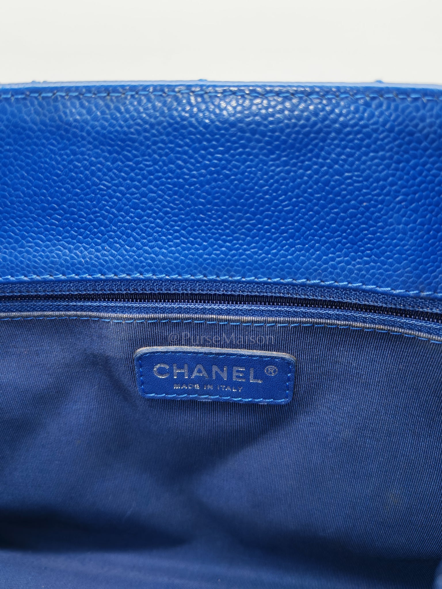 Grand Shopping Tote (GST) in Blue Caviar Leather and Silver Hardware Series 13 | Purse Maison Luxury Bags Shop