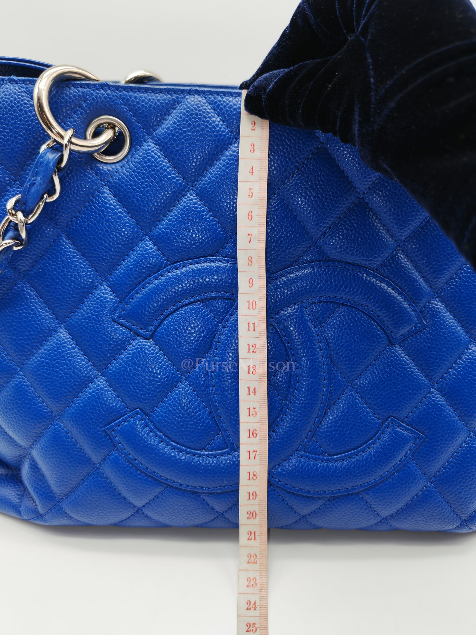 Grand Shopping Tote (GST) in Blue Caviar Leather and Silver Hardware Series 13 | Purse Maison Luxury Bags Shop