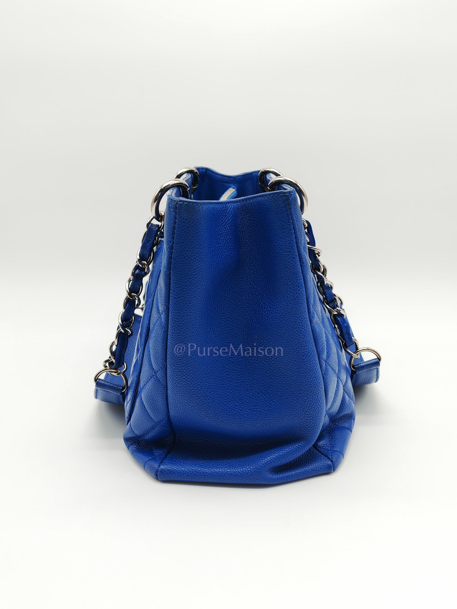 Grand Shopping Tote (GST) in Blue Caviar Leather and Silver Hardware Series 13 | Purse Maison Luxury Bags Shop
