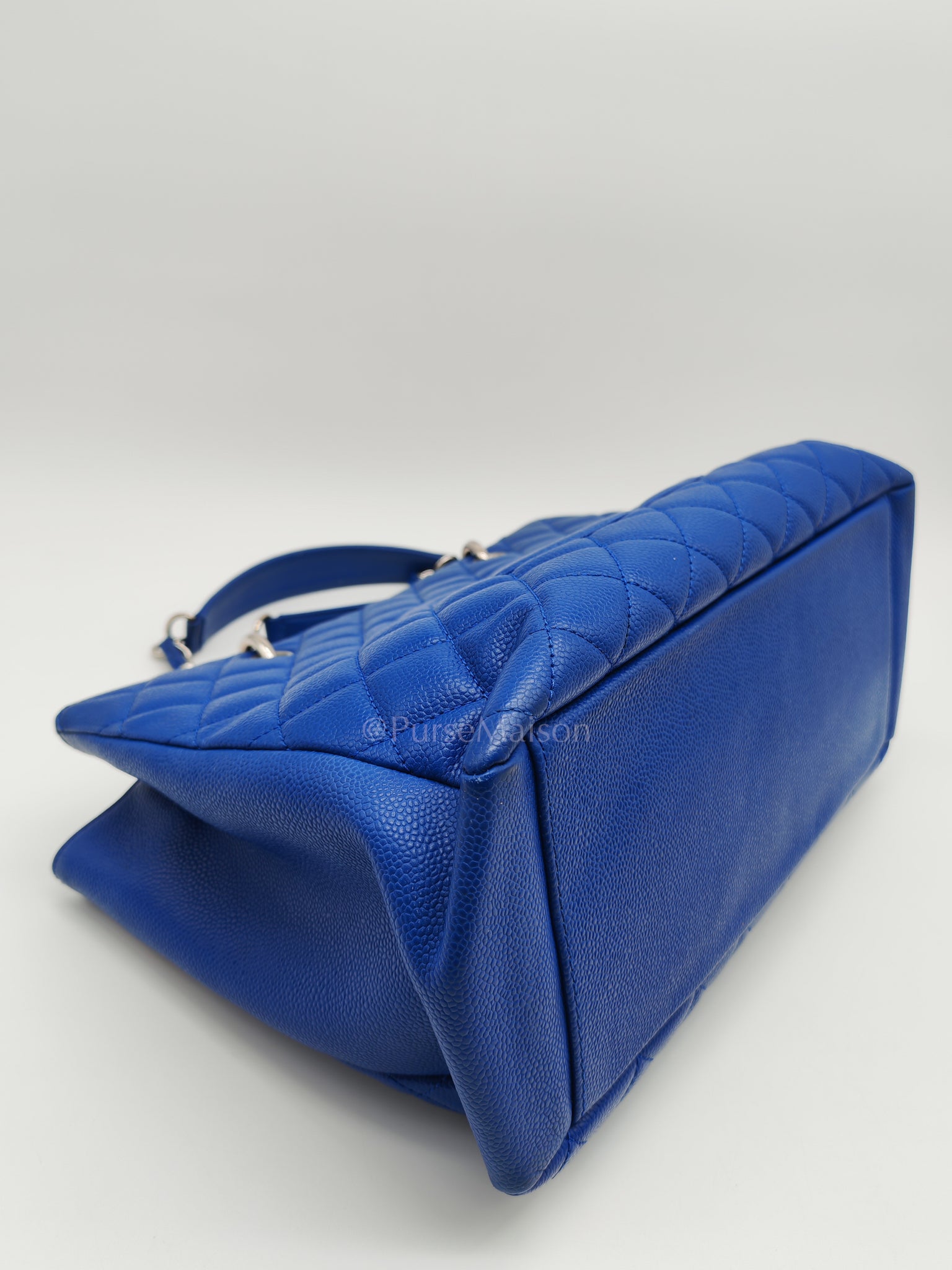 Grand Shopping Tote (GST) in Blue Caviar Leather and Silver Hardware Series 13 | Purse Maison Luxury Bags Shop