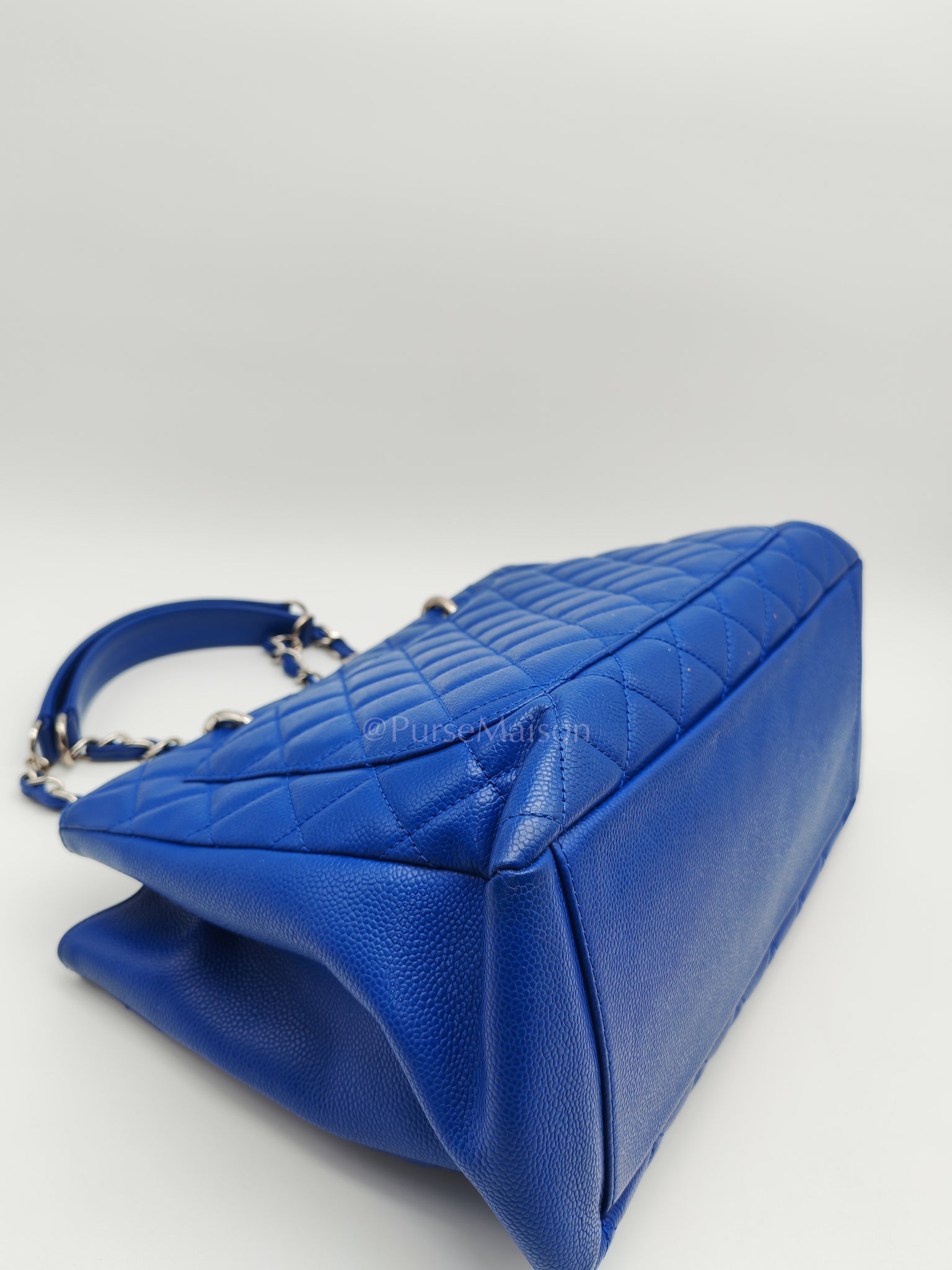 Grand Shopping Tote (GST) in Blue Caviar Leather and Silver Hardware Series 13 | Purse Maison Luxury Bags Shop