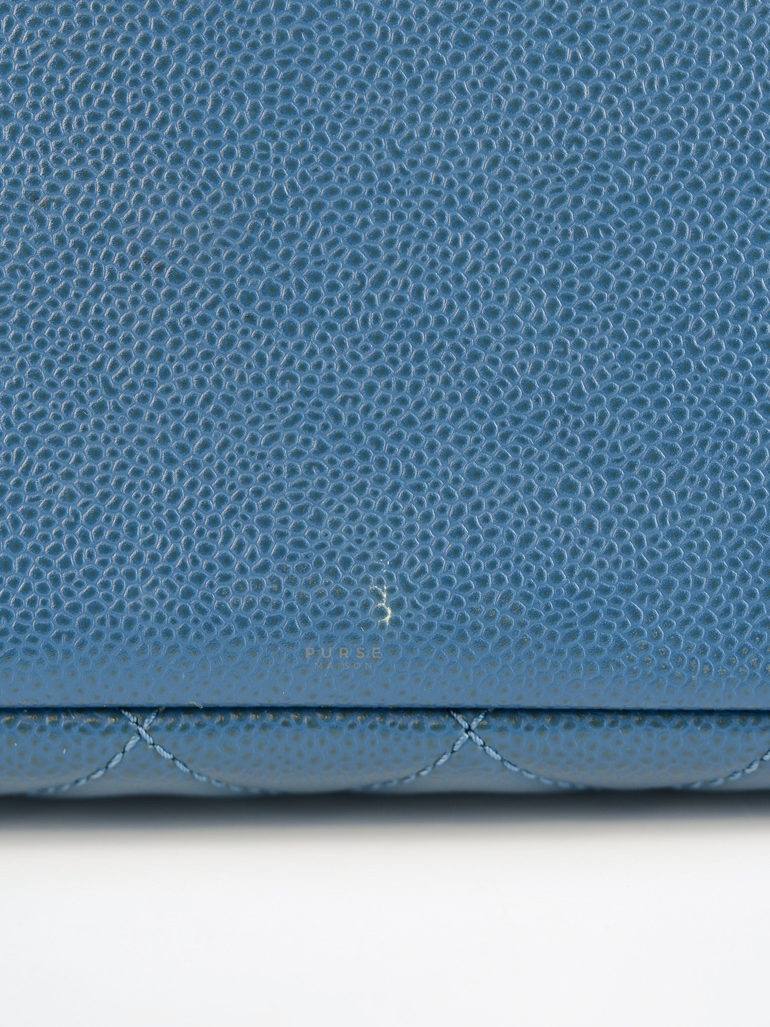Grand Shopping Tote (GST) in Blue Quilted Caviar Leather and Silver Hardware Series 17 | Purse Maison Luxury Bags Shop