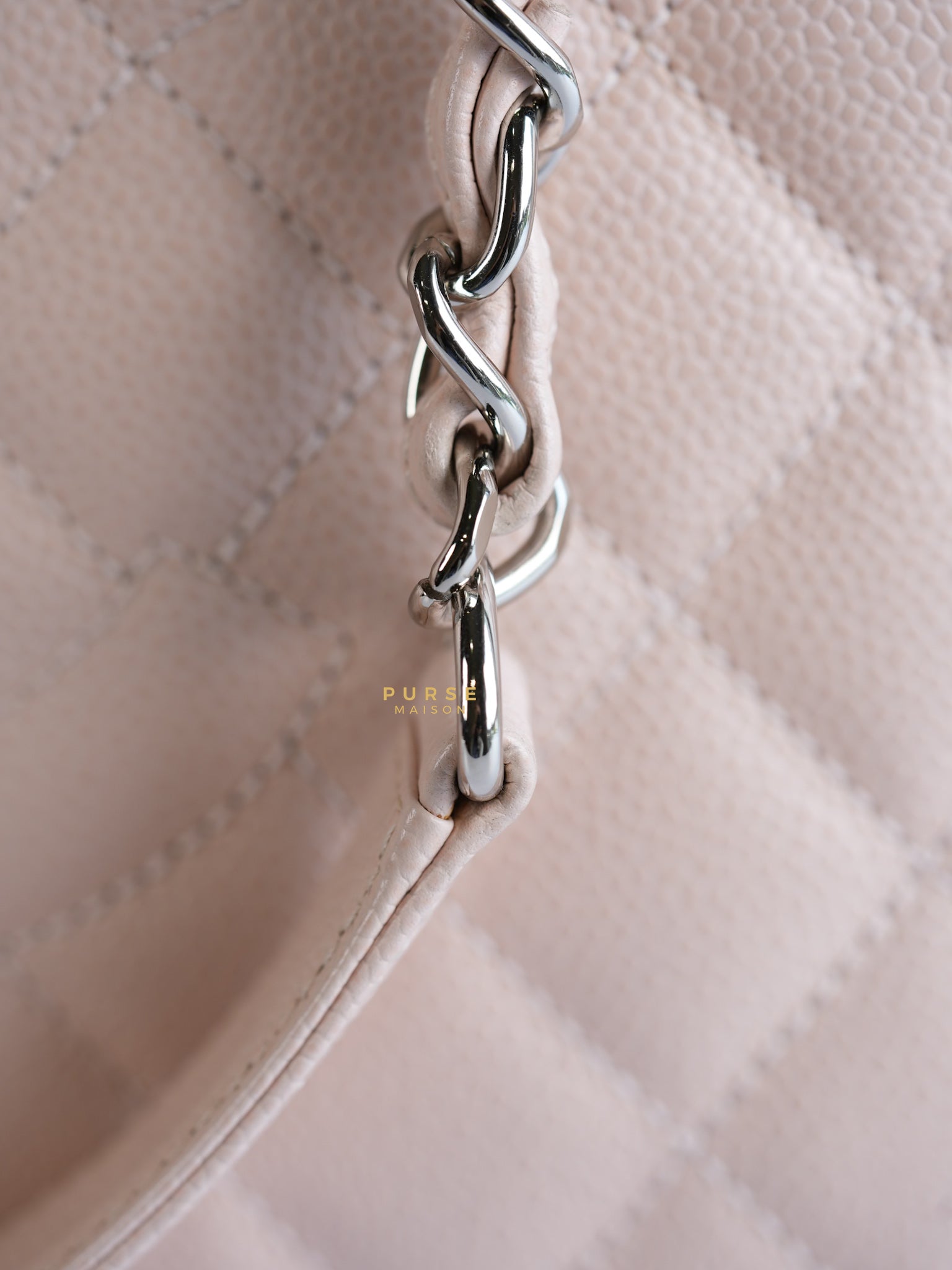 Grand Shopping Tote (GST) in Sakura Pink Caviar Leather & Silver Hardware Series 21 | Purse Maison Luxury Bags Shop