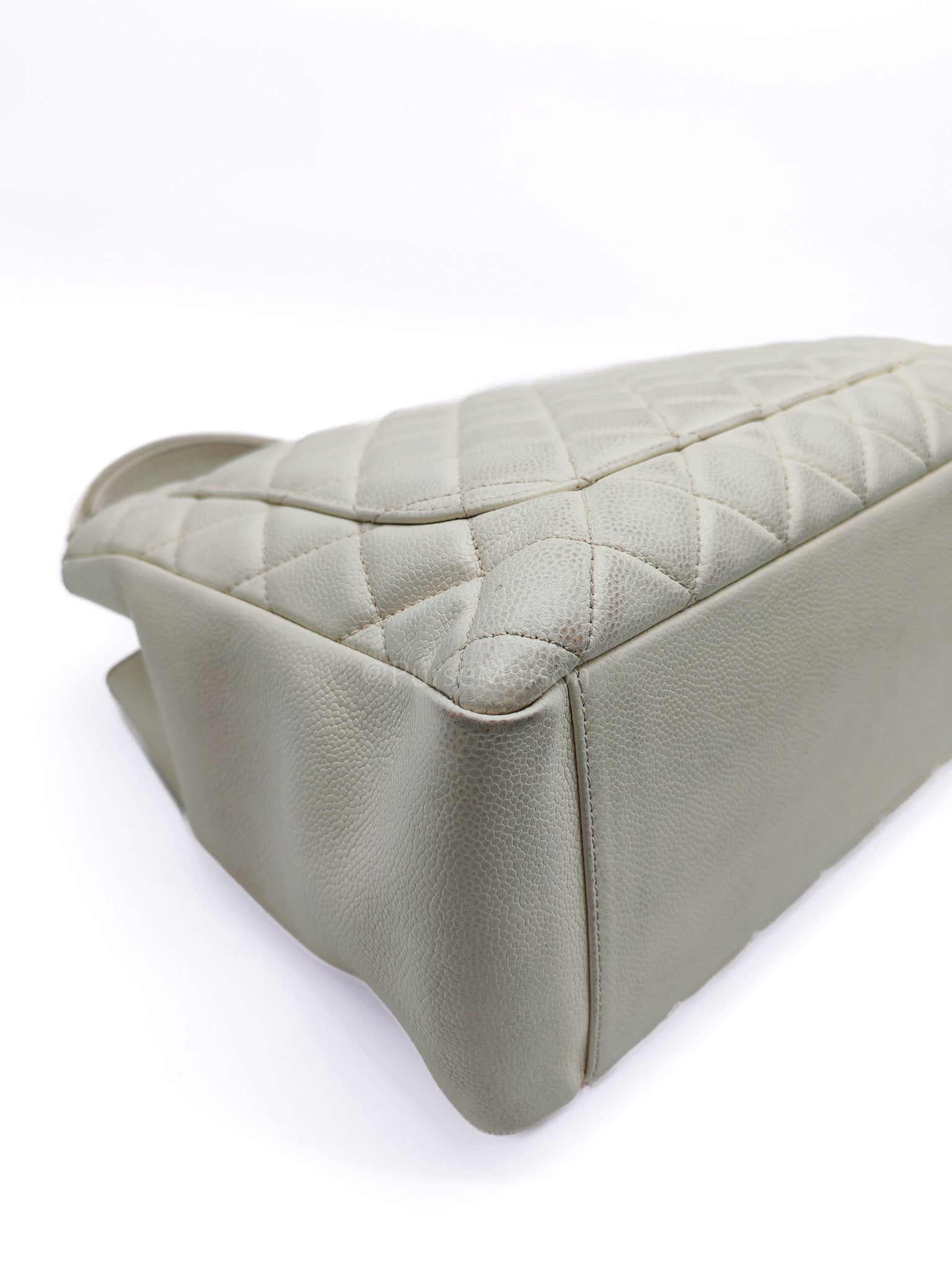 Grand Shopping Tote GST in White Caviar Leather and Ruthenium Hardware Series 13 | Purse Maison Luxury Bags Shop