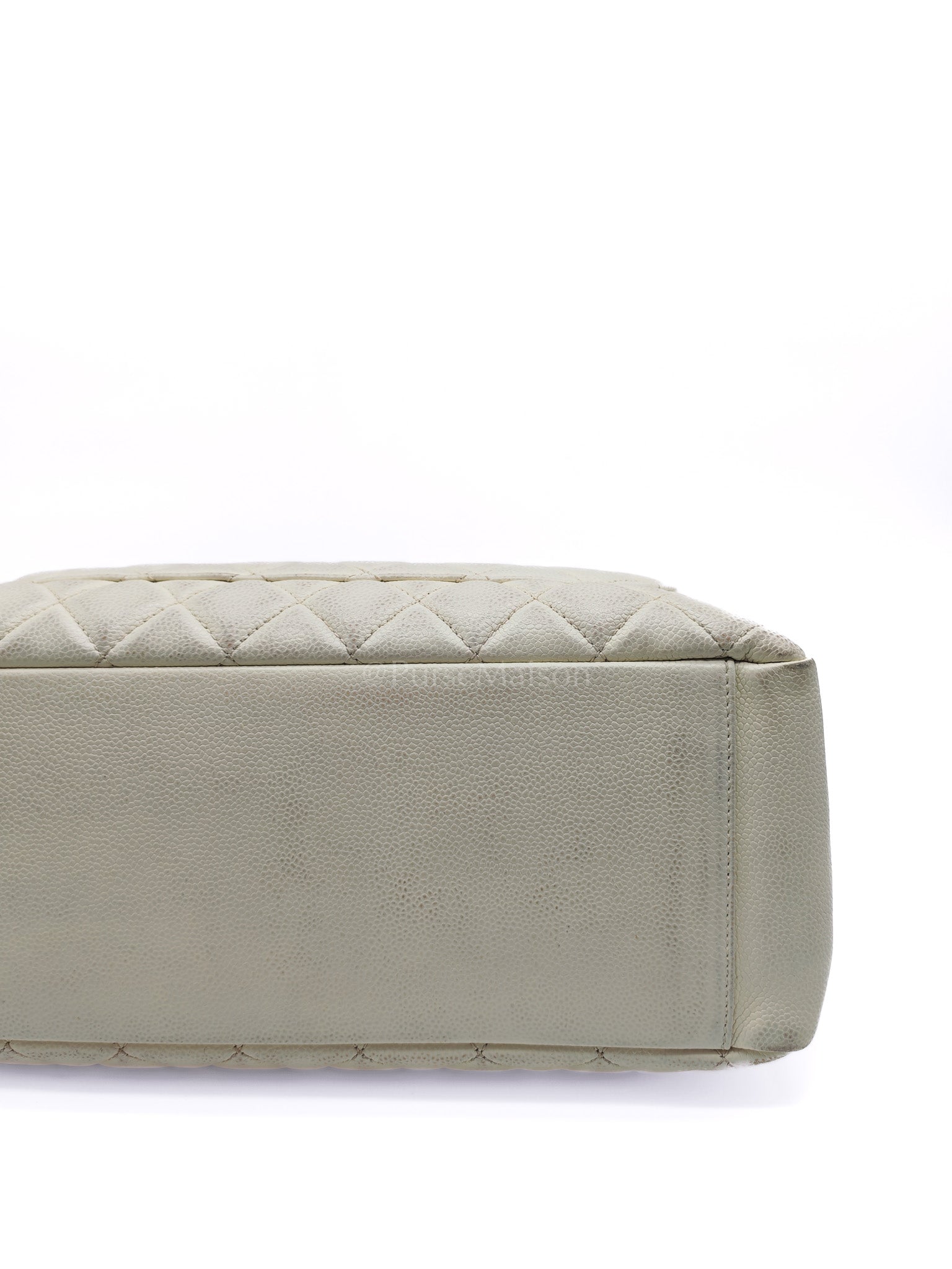 Grand Shopping Tote GST in White Caviar Leather and Ruthenium Hardware Series 13 | Purse Maison Luxury Bags Shop