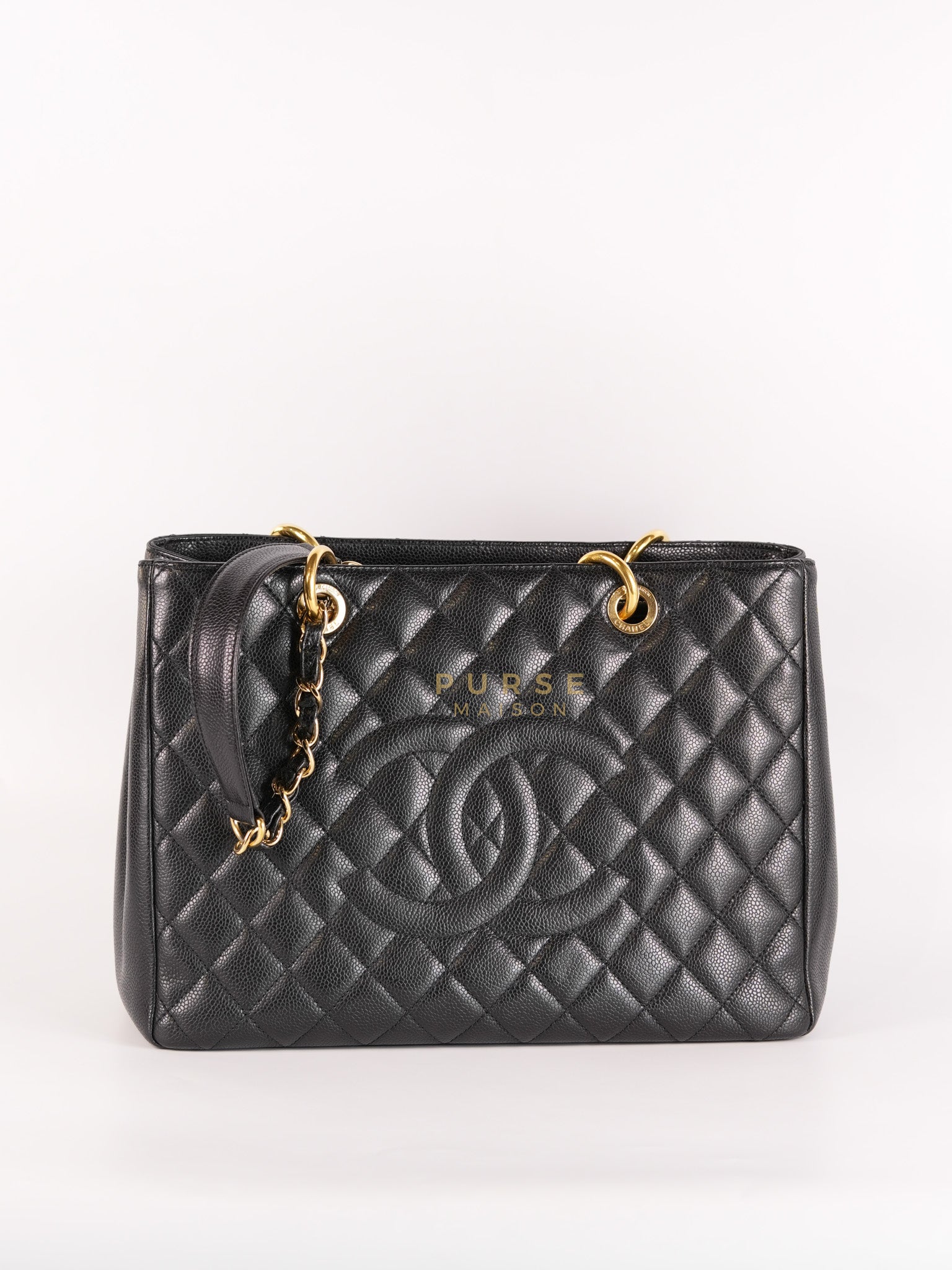 Grand Shopping Tote(GST) in Black Caviar Leather Gold Hardware (Series 13/58) | Purse Maison Luxury Bags Shop
