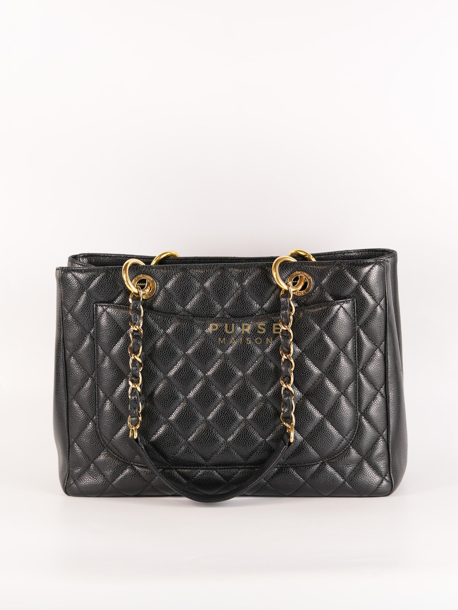 Grand Shopping Tote(GST) in Black Caviar Leather Gold Hardware (Series 13/58) | Purse Maison Luxury Bags Shop