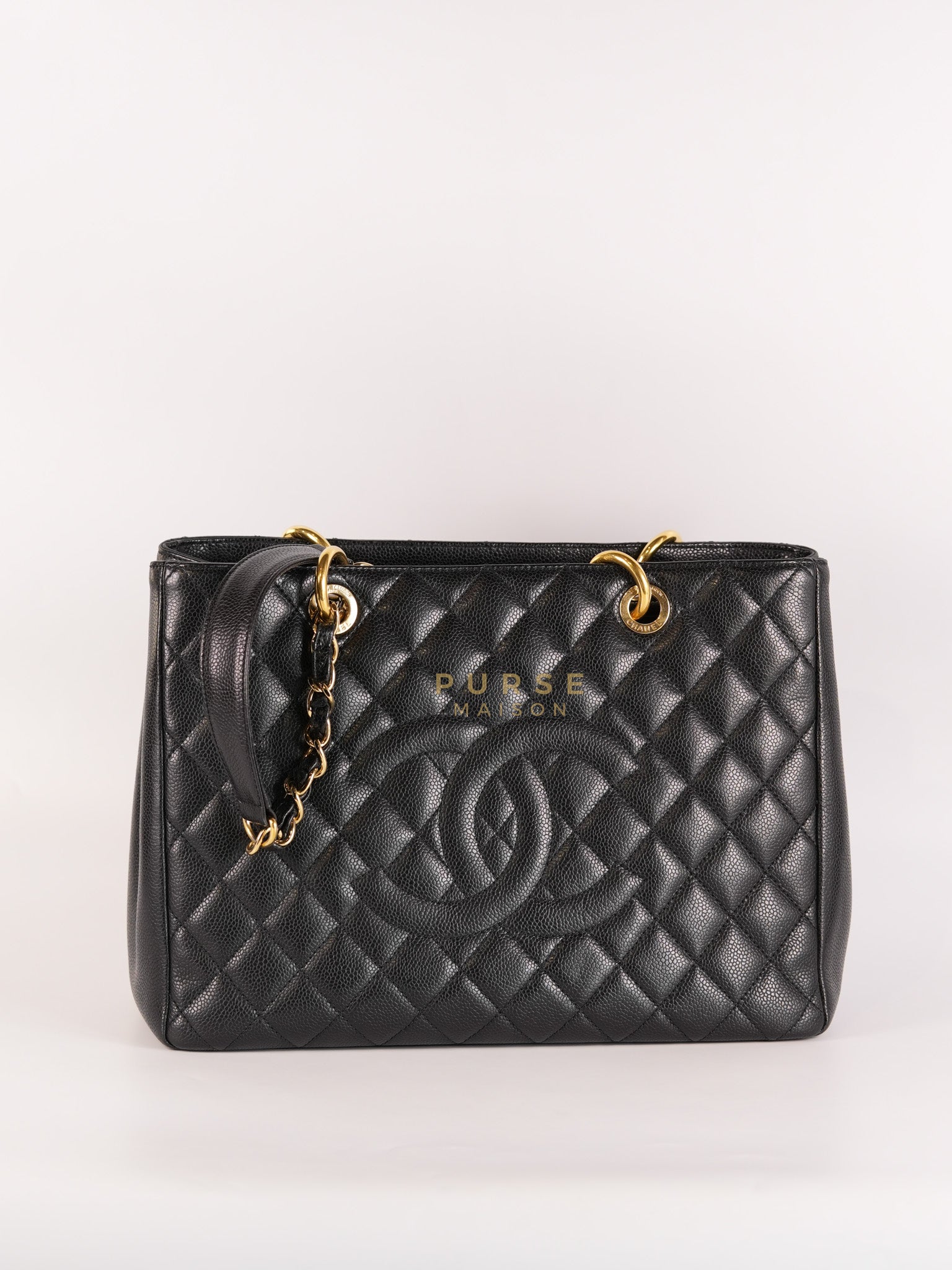 Grand Shopping Tote(GST) in Black Caviar Leather Gold Hardware (Series 13/58) | Purse Maison Luxury Bags Shop