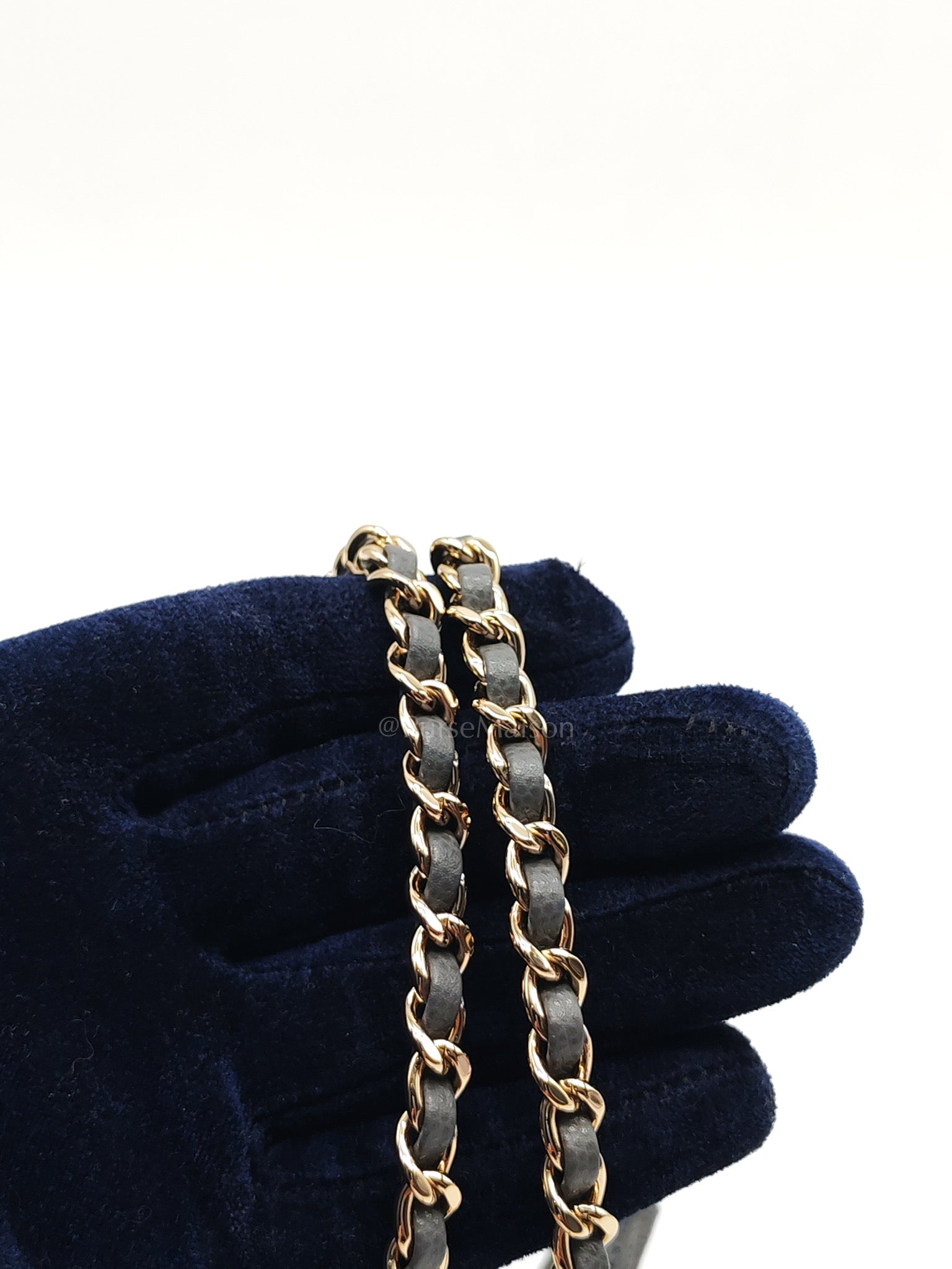 Coco Handle Small in Gray Quilted Caviar Leather & Light Gold Hardware Microchip