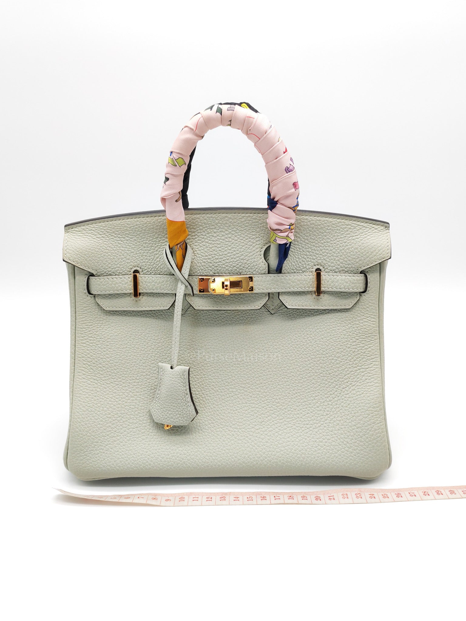 Birkin 25 Retourne in Gris Neve Togo Leather & Gold Hardware Stamp B(2023) with Free Twilly