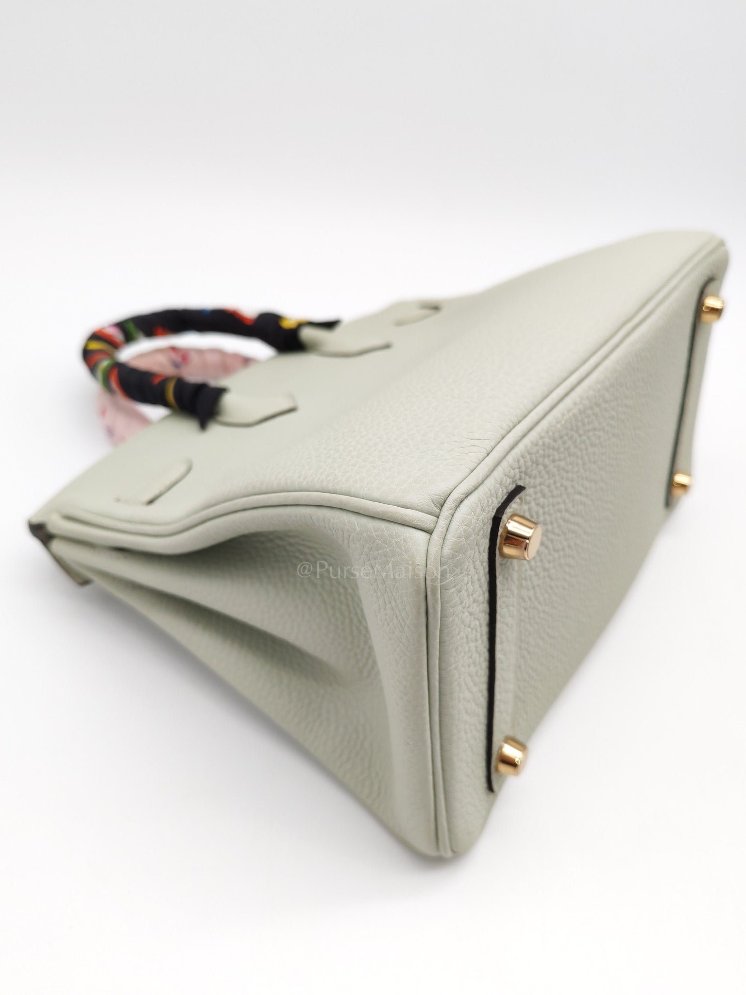 Birkin 25 Retourne in Gris Neve Togo Leather & Gold Hardware Stamp B(2023) with Free Twilly