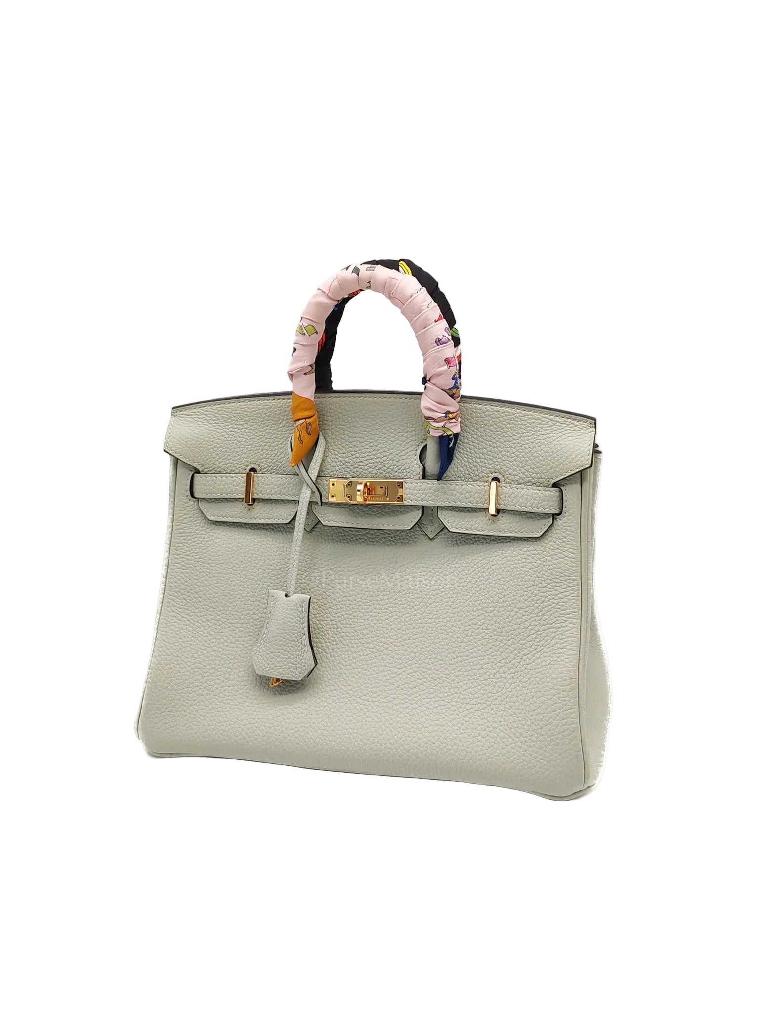 Birkin 25 Retourne in Gris Neve Togo Leather & Gold Hardware Stamp B(2023) with Free Twilly