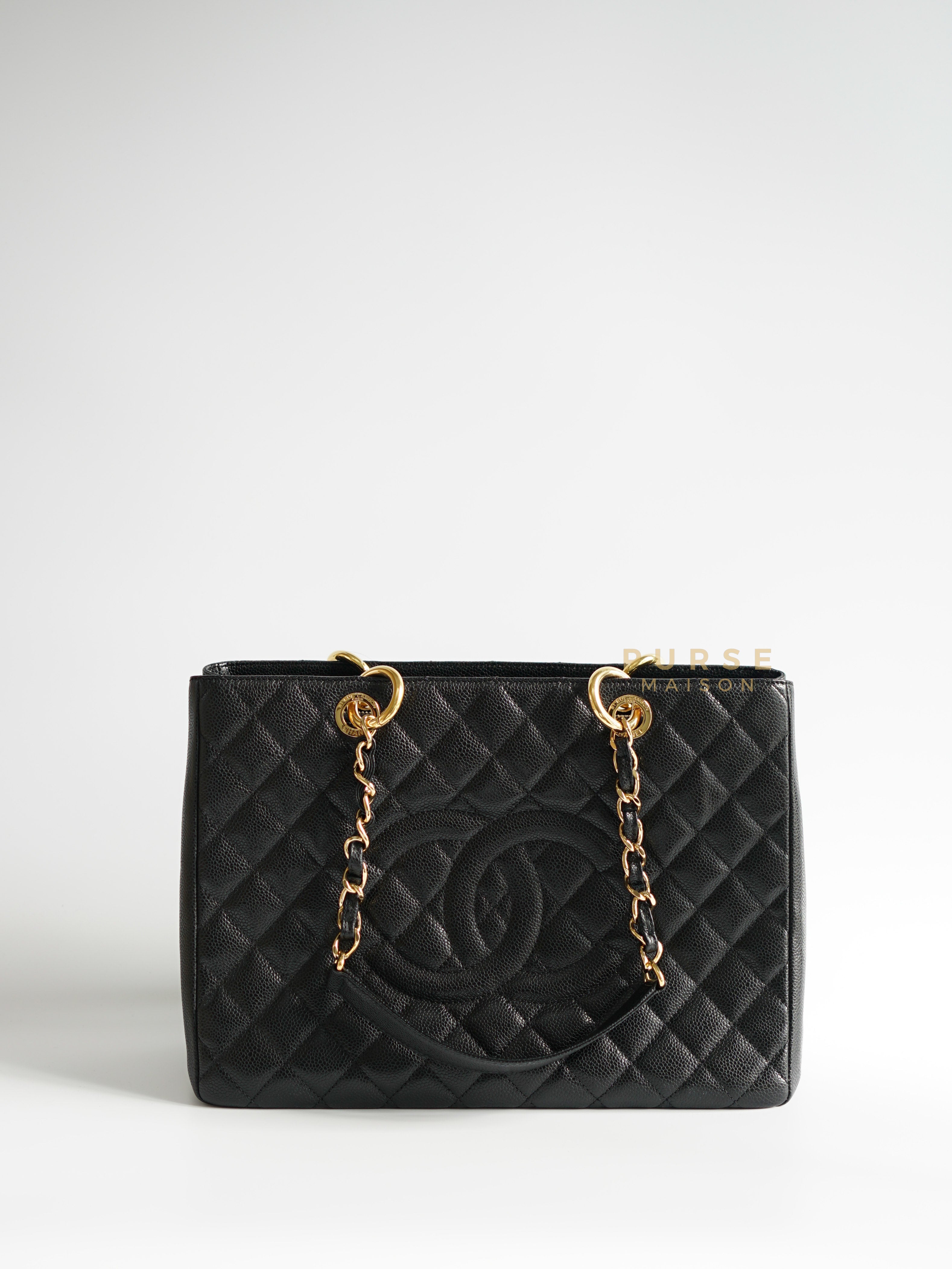 GST in Black Caviar and Gold Hardware Series 15 | Purse Maison Luxury Bags Shop