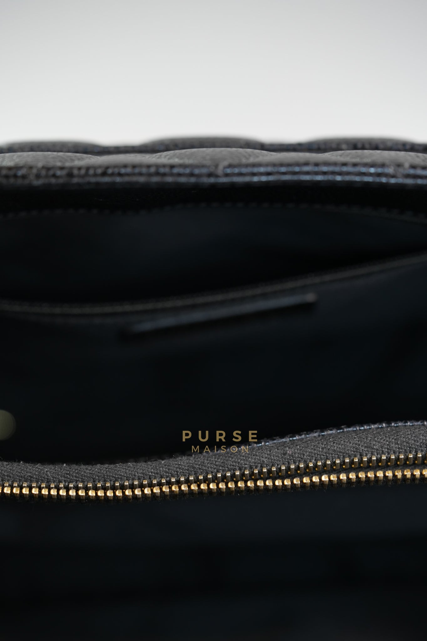 GST in Black Quilted Caviar Leather and Gold Hardware Series 14 | Purse Maison Luxury Bags Shop