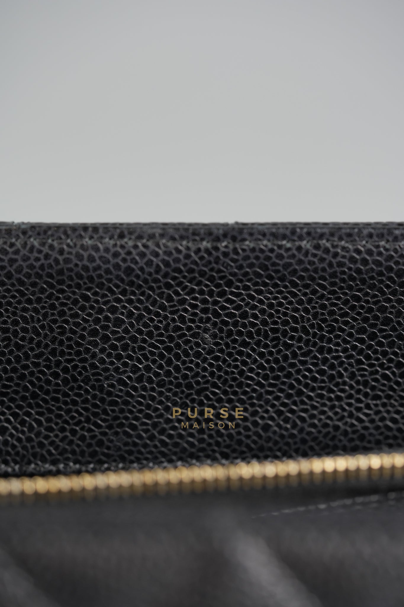 GST in Black Quilted Caviar Leather and Gold Hardware Series 14 | Purse Maison Luxury Bags Shop