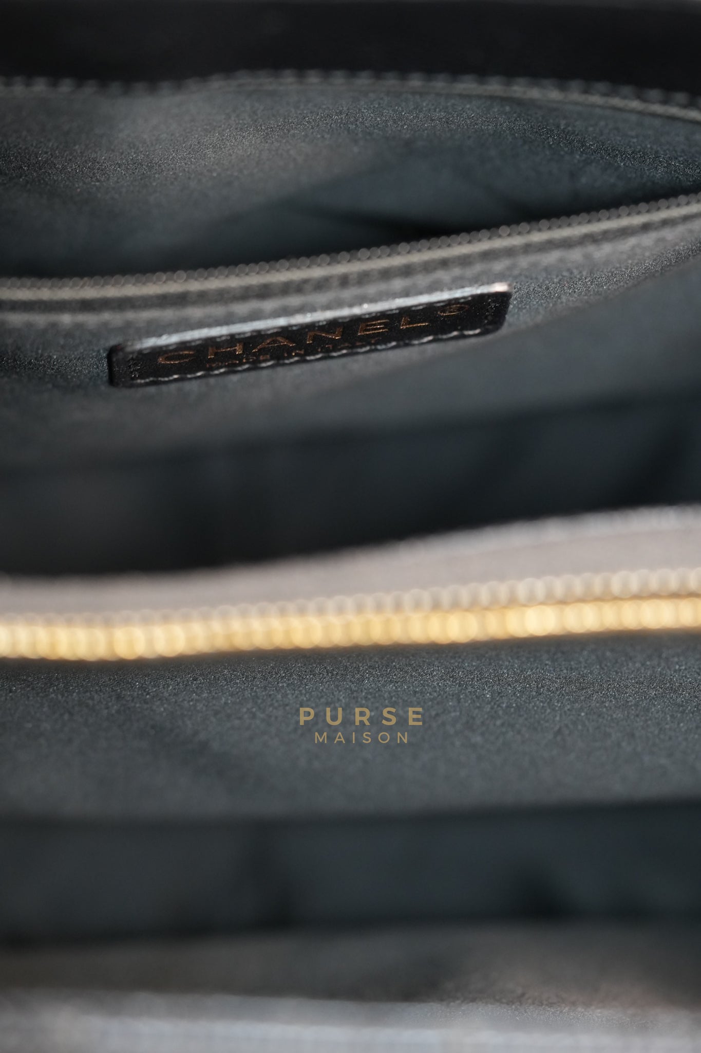 GST in Black Quilted Caviar Leather and Gold Hardware Series 14 | Purse Maison Luxury Bags Shop