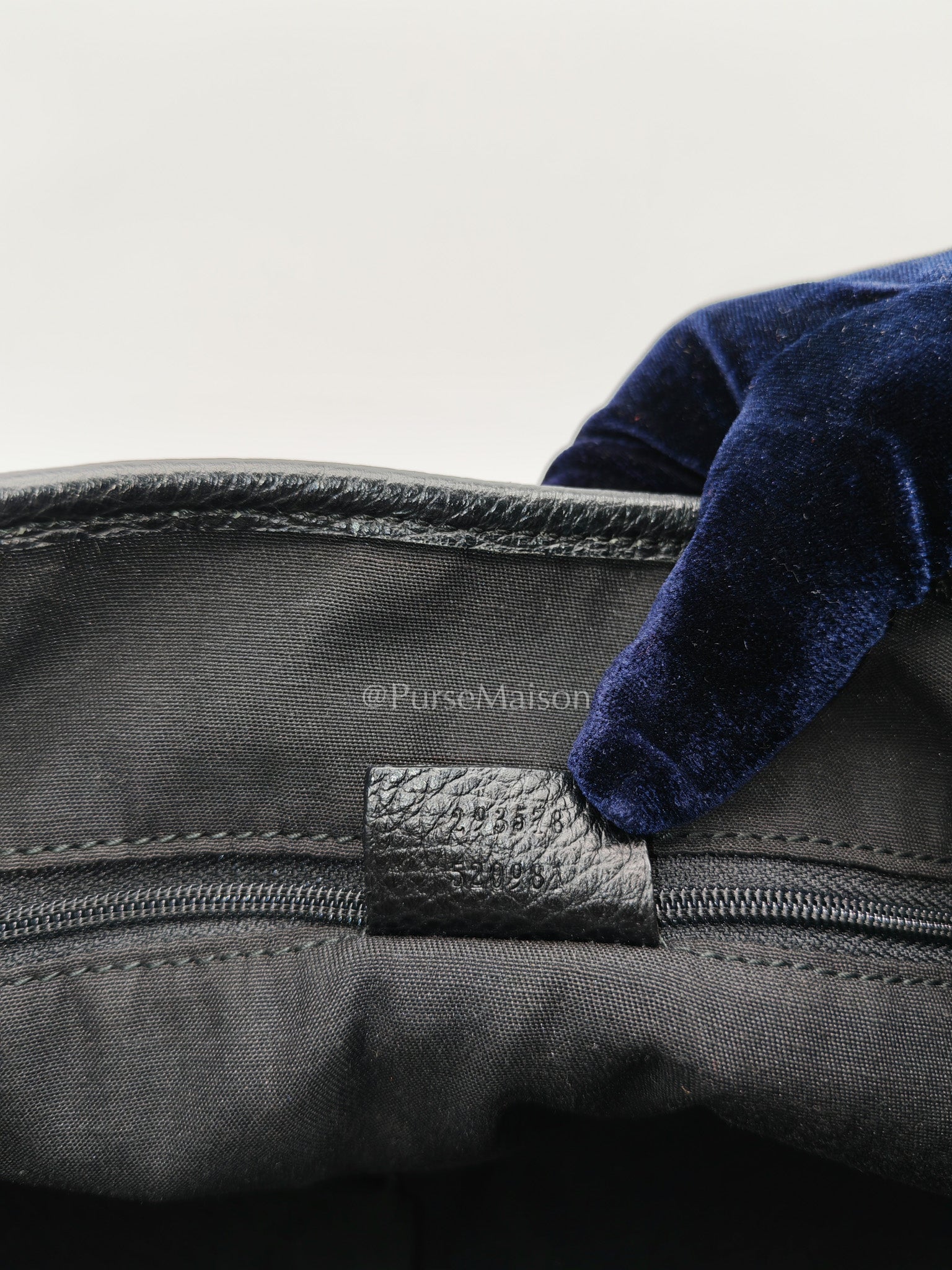 Gucci Abbey D-Ring Shoulder Bag in Black GG Supreme Denim Canvas | Purse Maison Luxury Bags Shop