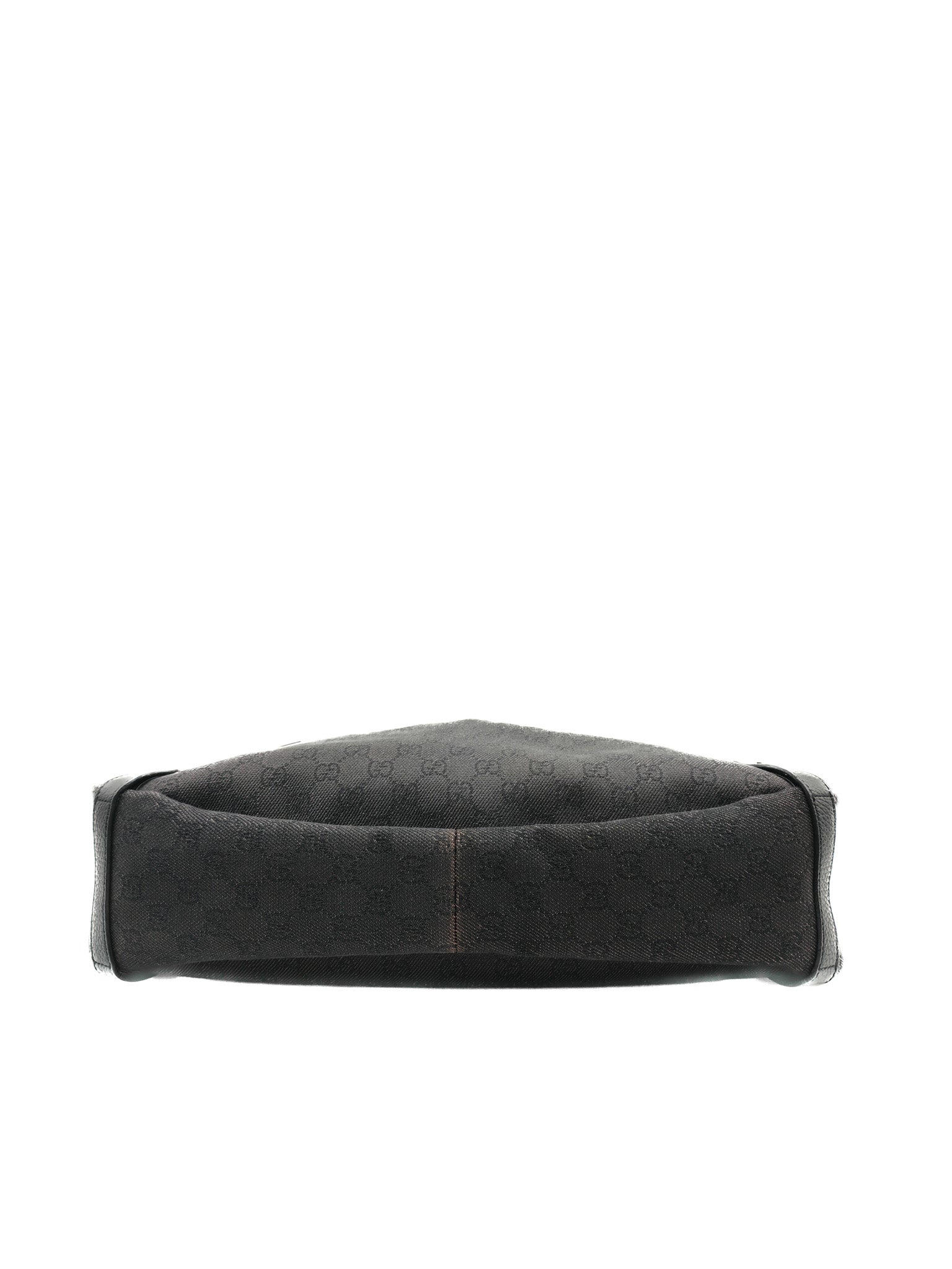 Gucci Abbey D-Ring Shoulder Bag in Black GG Supreme Denim Canvas | Purse Maison Luxury Bags Shop