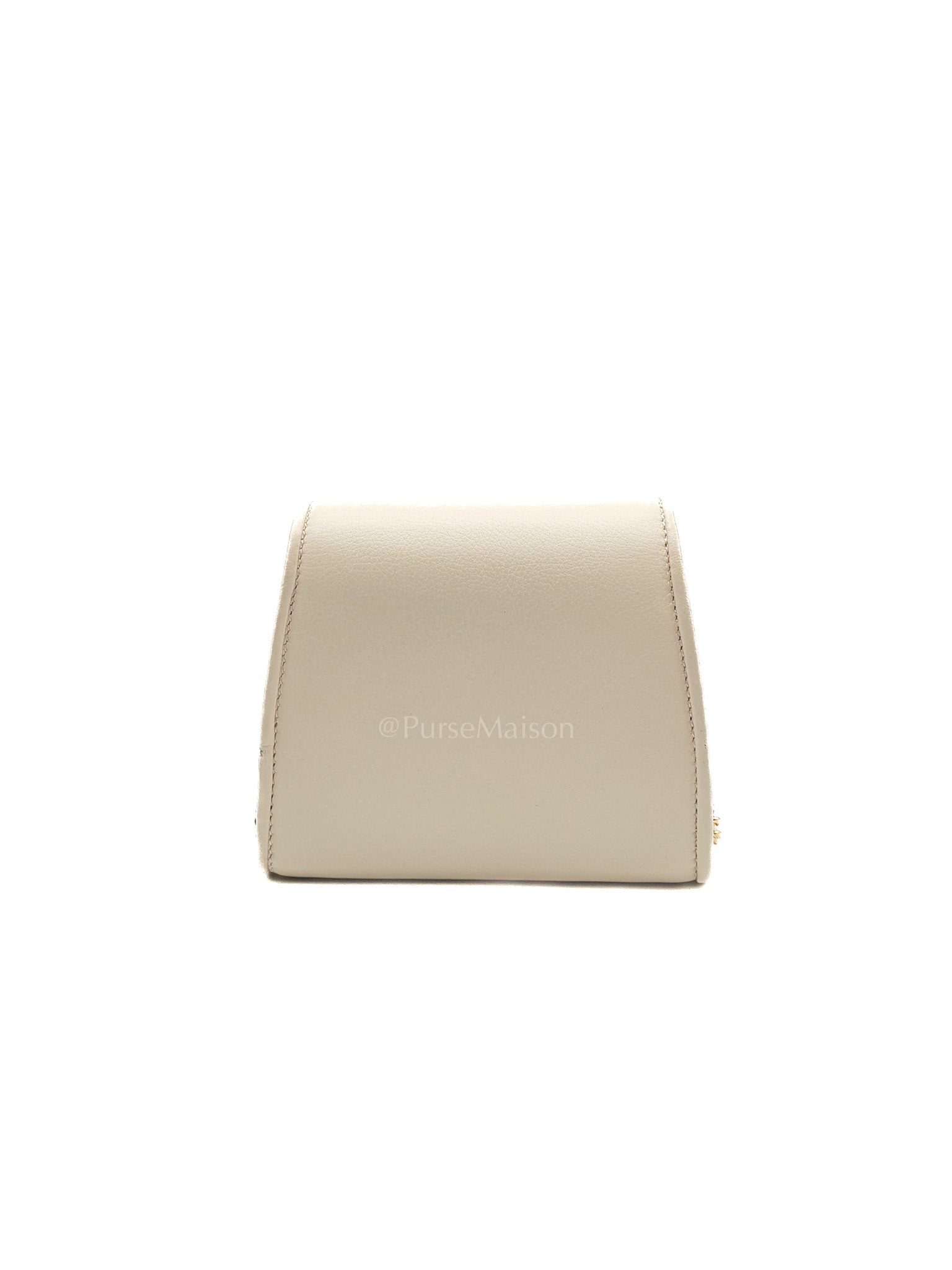 Blondie Card Case Wallet in Mystic White Calfskin with Chain Strap | Purse Maison Luxury Bags Shop