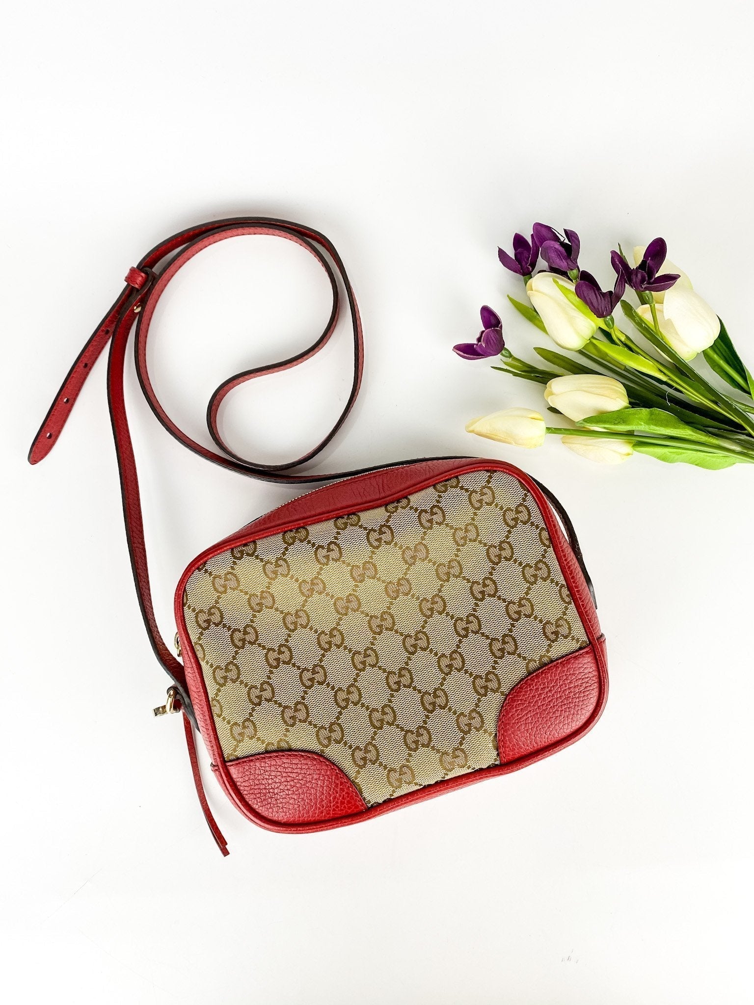 Gucci Bree guccissima crossbody red bag