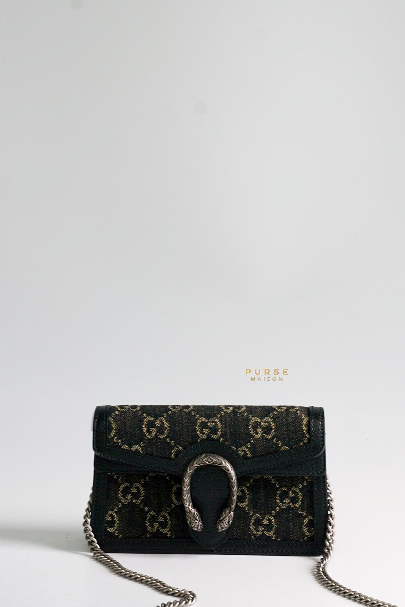Gucci Dionysus Jacquard Black Denim GG Super Mini Bag