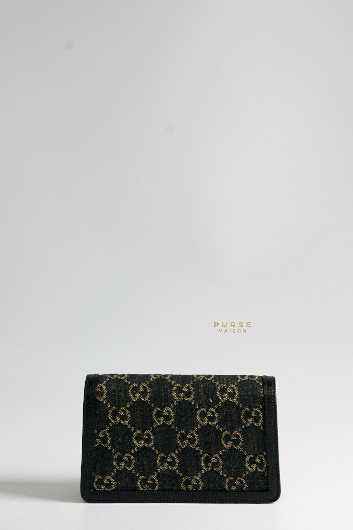 Gucci Dionysus Jacquard Black Denim GG Super Mini Bag