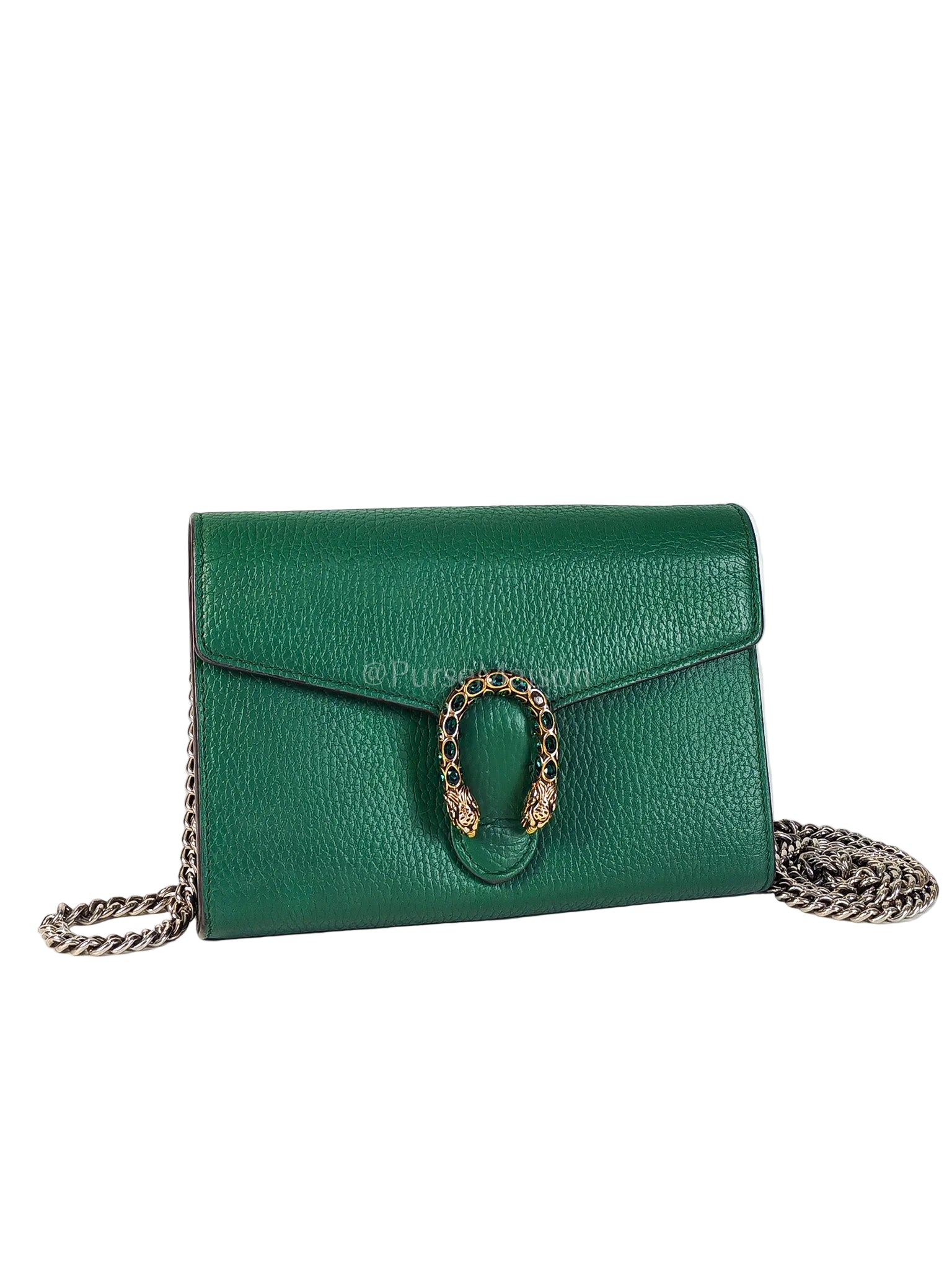 Dionysus Mini Chain Bag in Emerald Green Grained Leather Chain Bag | Purse Maison Luxury Bags Shop