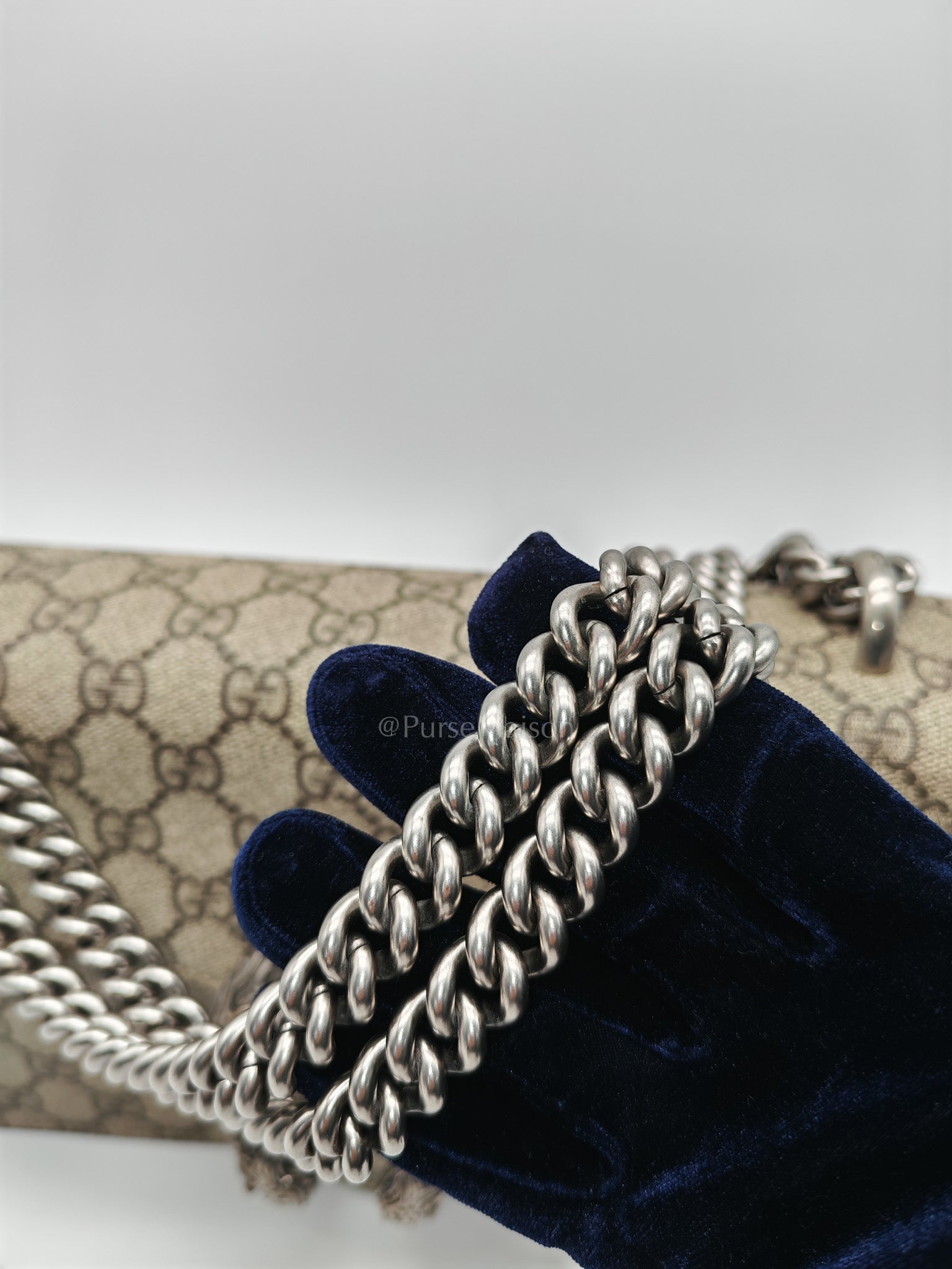 Dionysus Shoulder Bag in GG Supreme Canvas and Ruthenium Hardware | Purse Maison Luxury Bags Shop