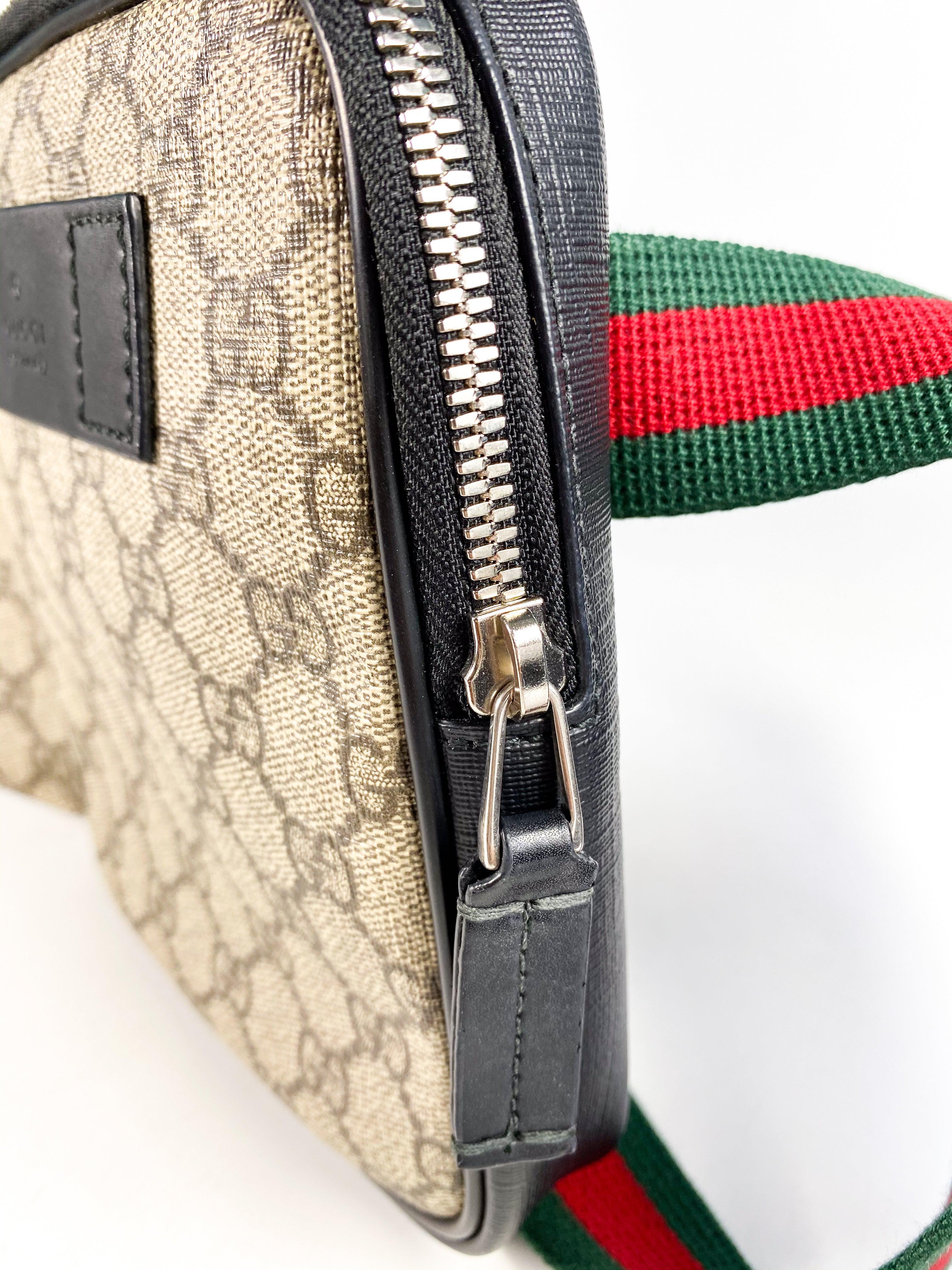 Gucci Double Web Belt Bag GG Supreme Canvas for Men