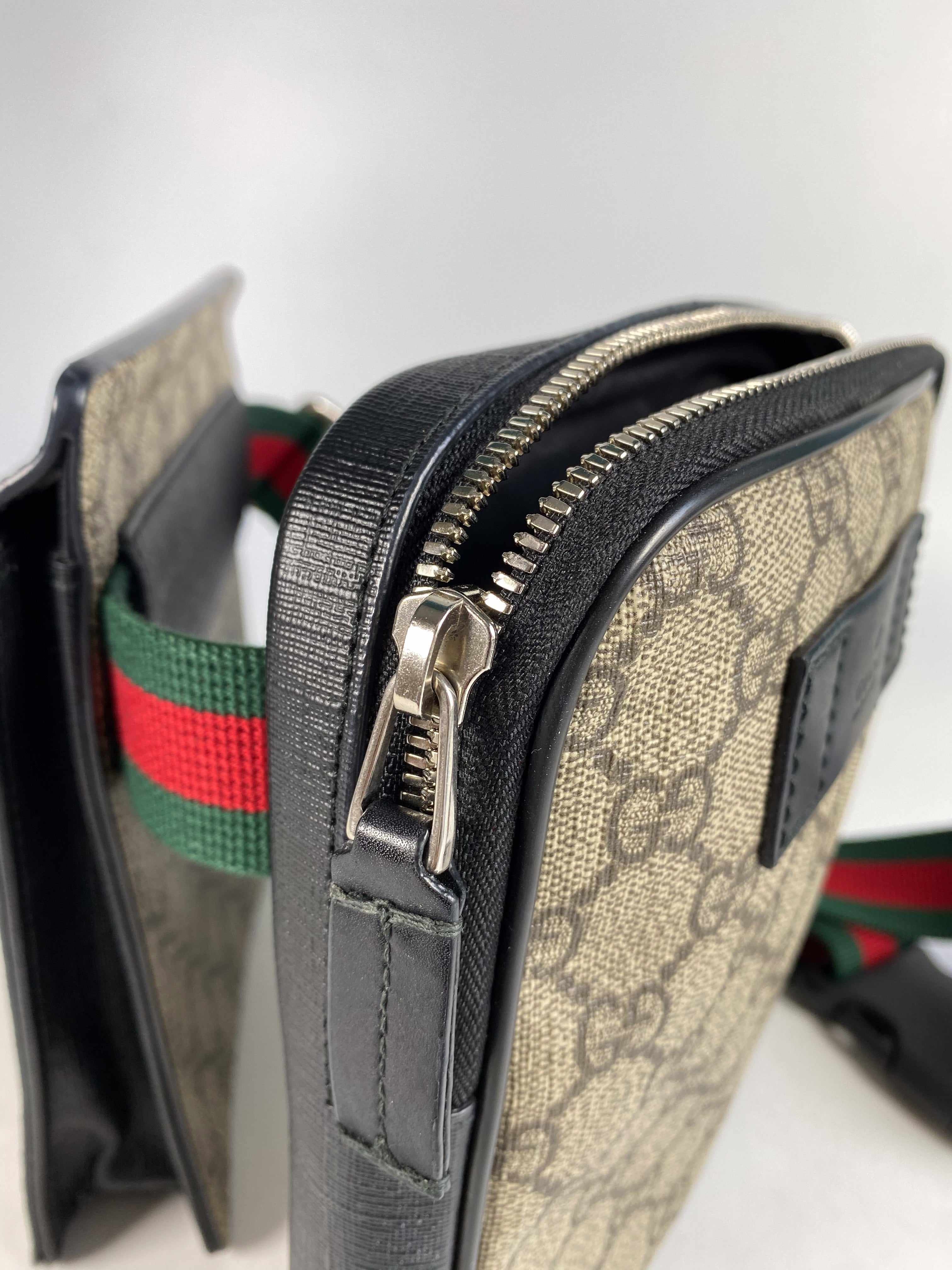 Gucci Double Web Belt Bag GG Supreme Canvas for Men