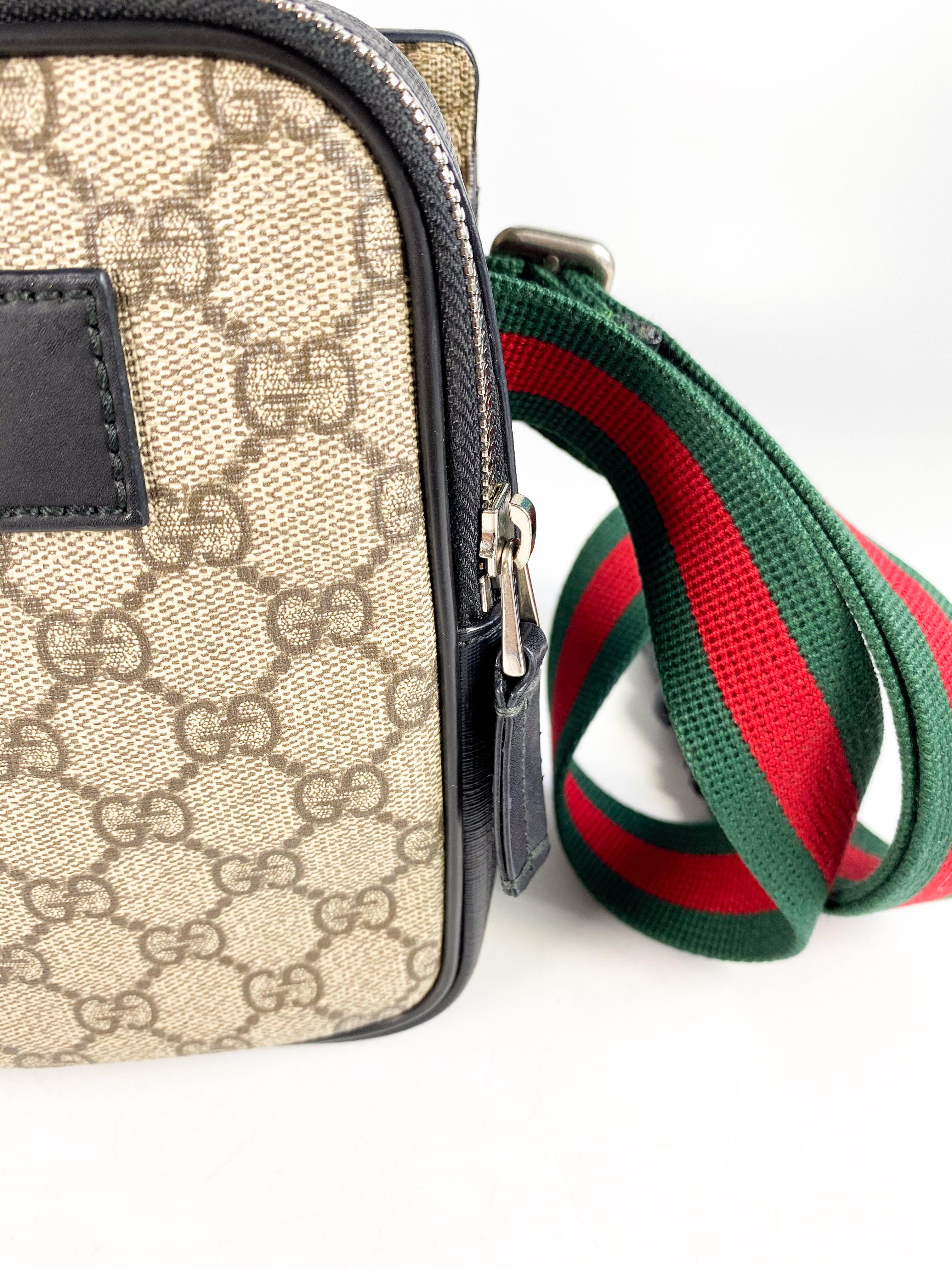 Gucci Double Web Belt Bag GG Supreme Canvas for Men