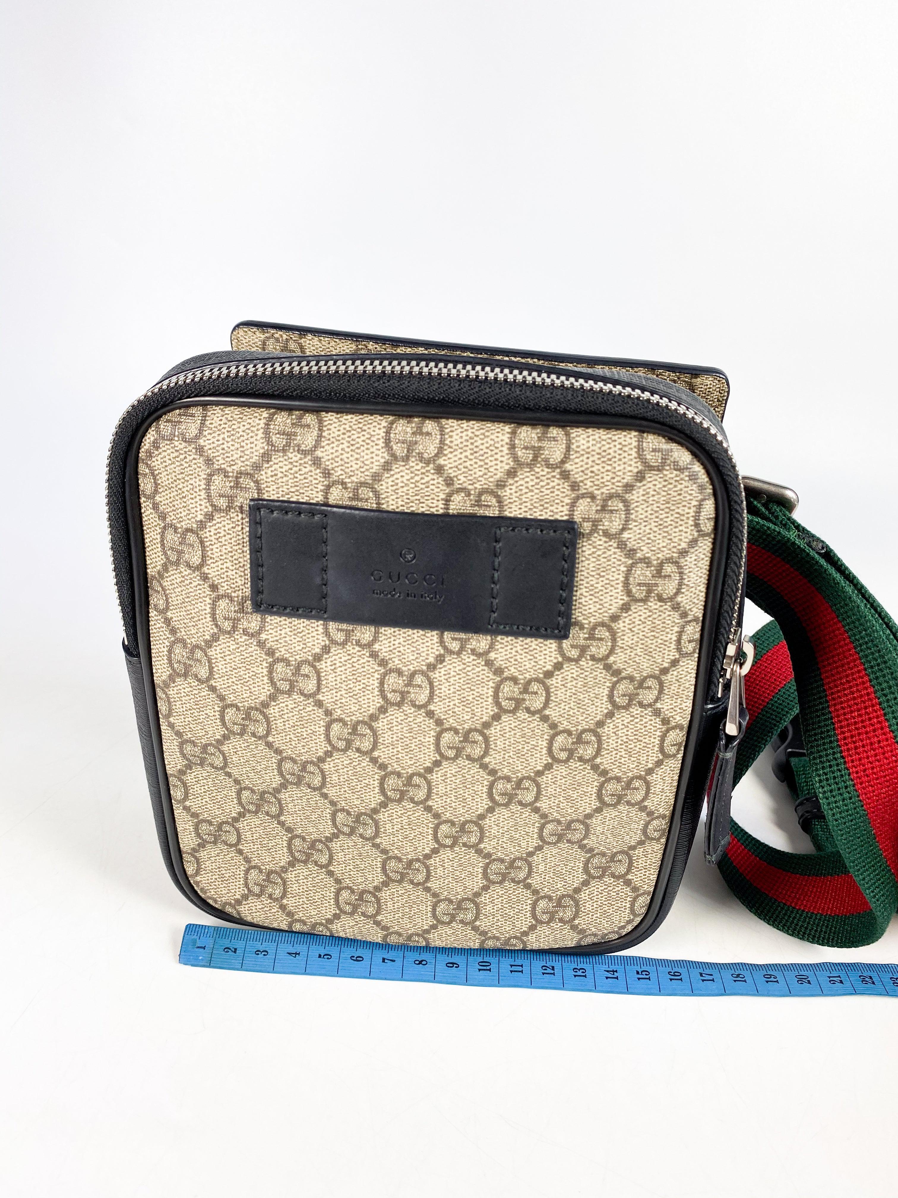 Gucci Double Web Belt Bag GG Supreme Canvas for Men