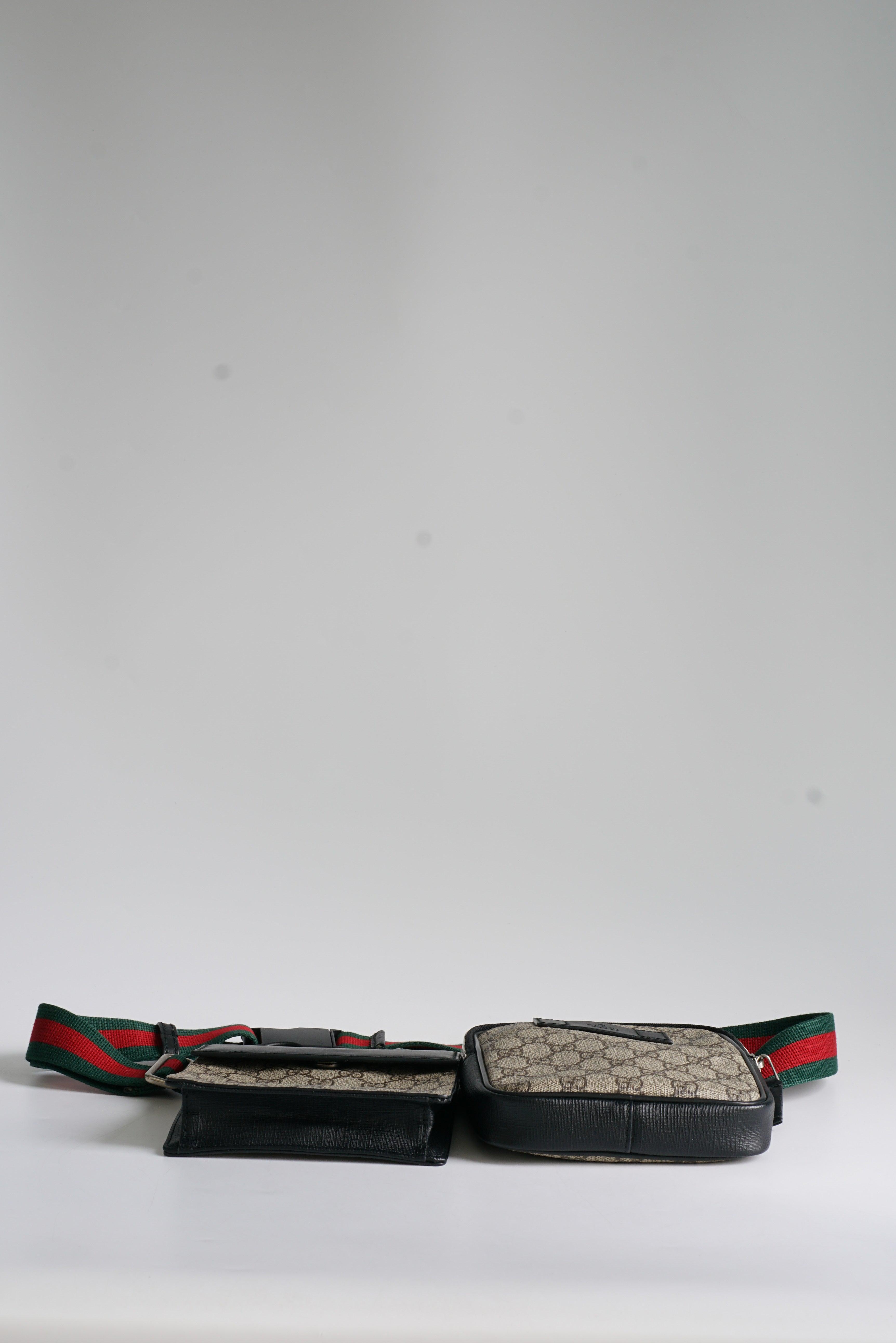 Gucci Double Web Belt Bag GG Supreme Canvas for Men