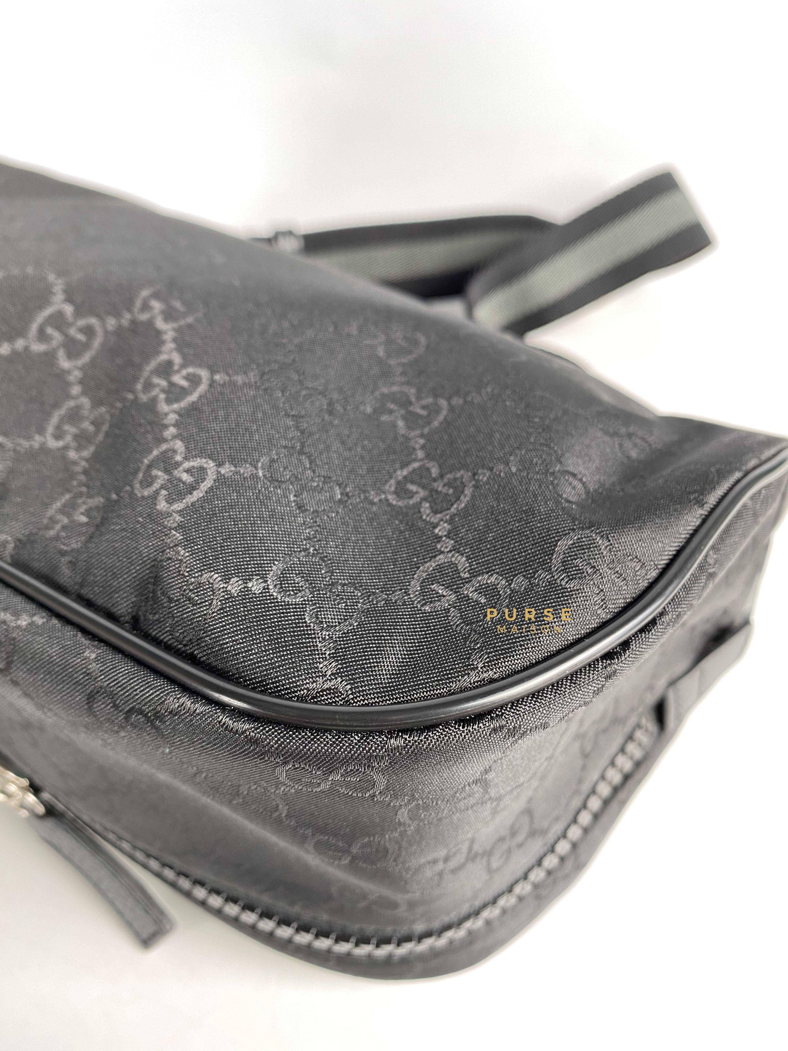 Gucci Fanny Pack Belt Bag in Black Nylon Monogram | Purse Maison Luxury Bags Shop