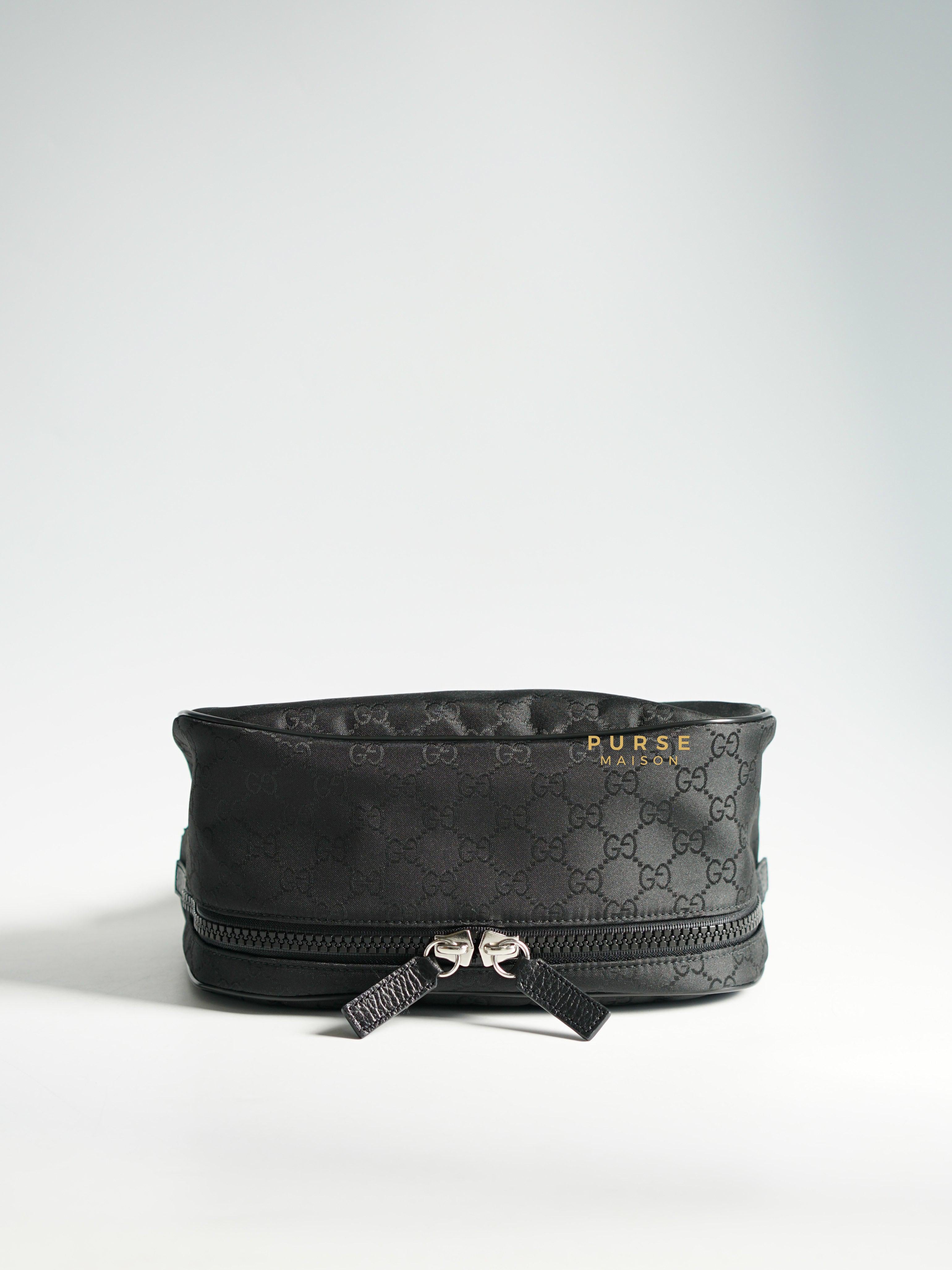 Gucci Fanny Pack Belt Bag in Black Nylon Monogram Purse