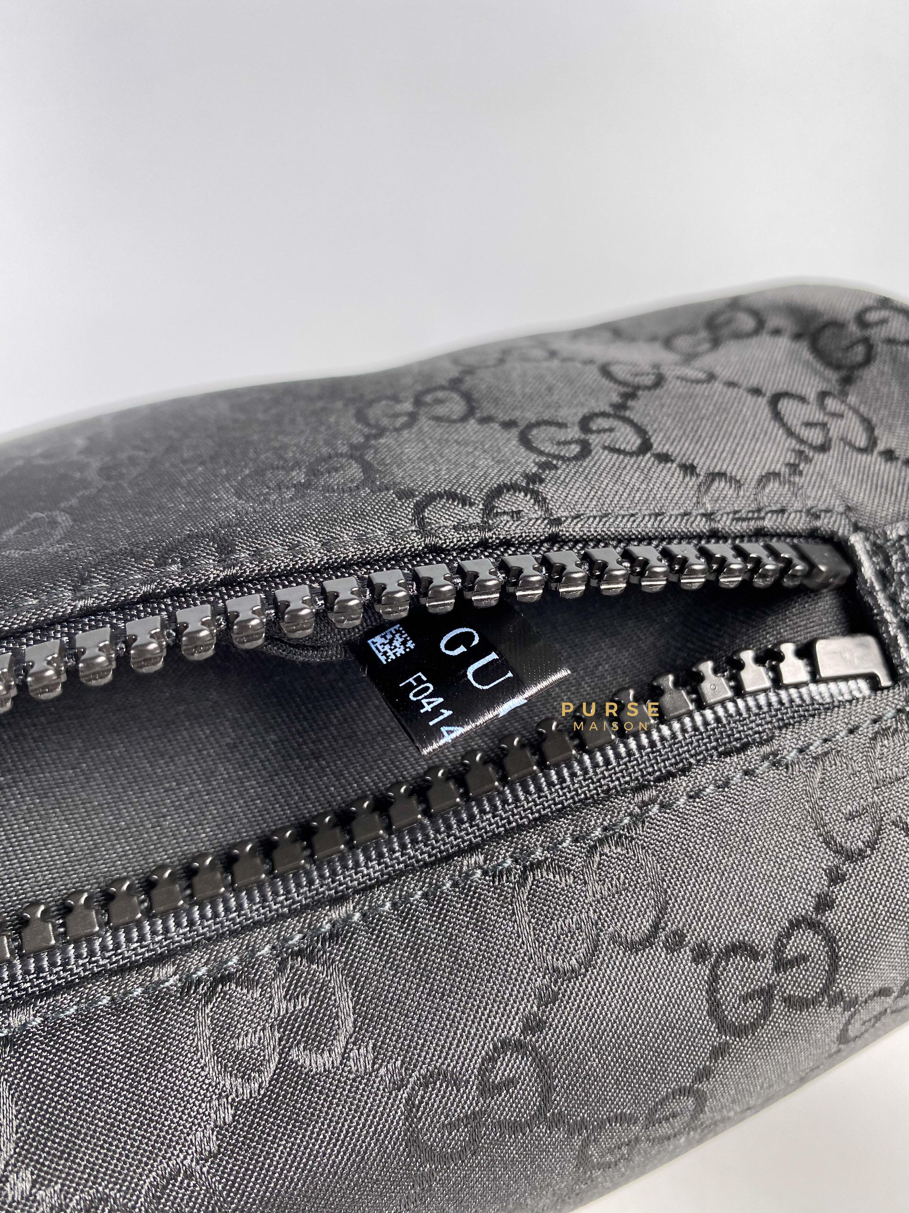 Gucci Fanny Pack Belt Bag in Black Nylon Monogram | Purse Maison Luxury Bags Shop