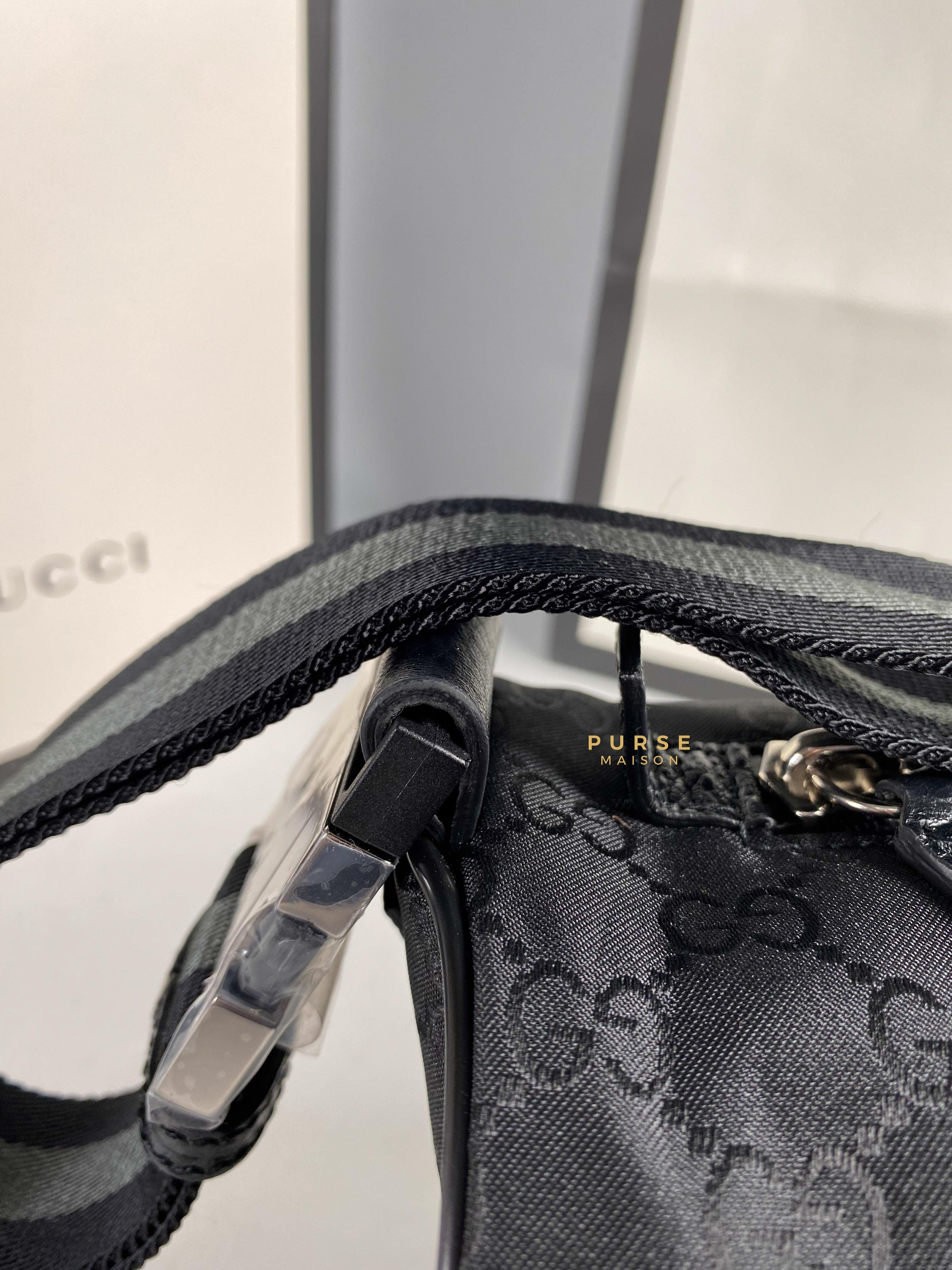 Gucci Fanny Pack Belt Bag in Black Nylon Monogram | Purse Maison Luxury Bags Shop