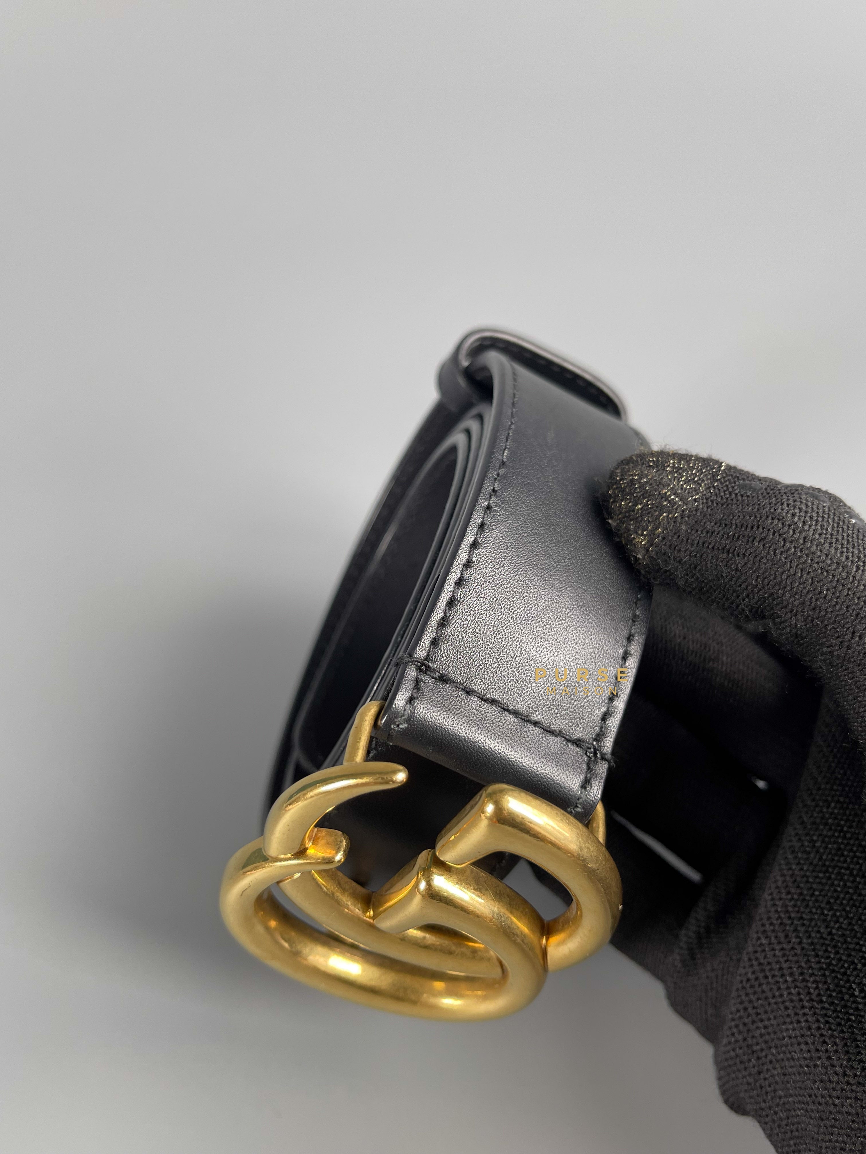 Gucci GG Black Leather Belt (Size 80) | Purse Maison Luxury Bags Shop