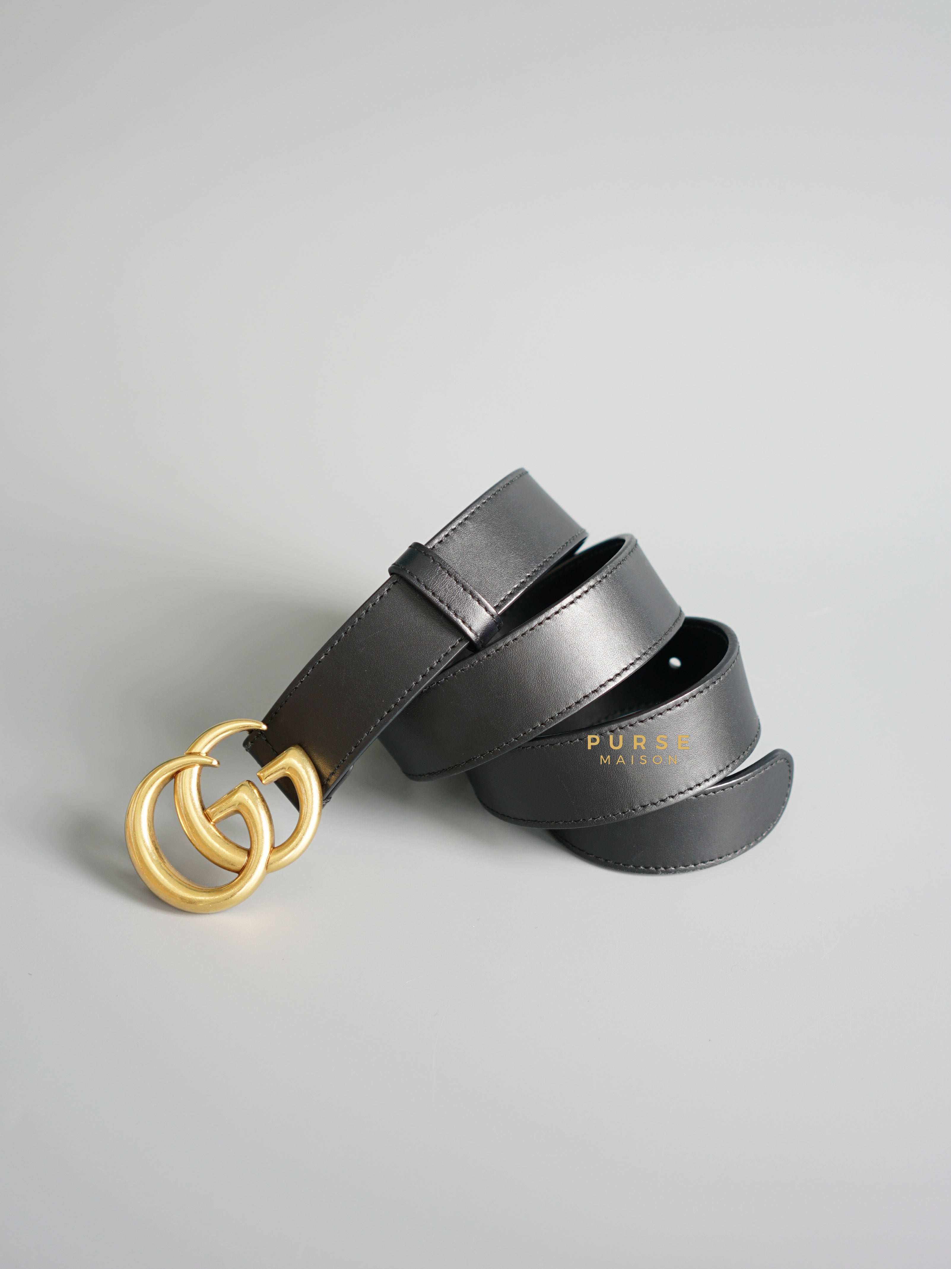 Gucci GG Black Leather Belt (Size 80) | Purse Maison Luxury Bags Shop