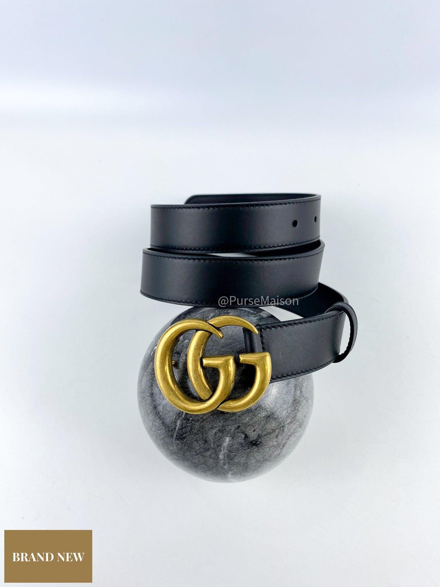 Gucci GG Black Leather Buckle Belt (90cm)