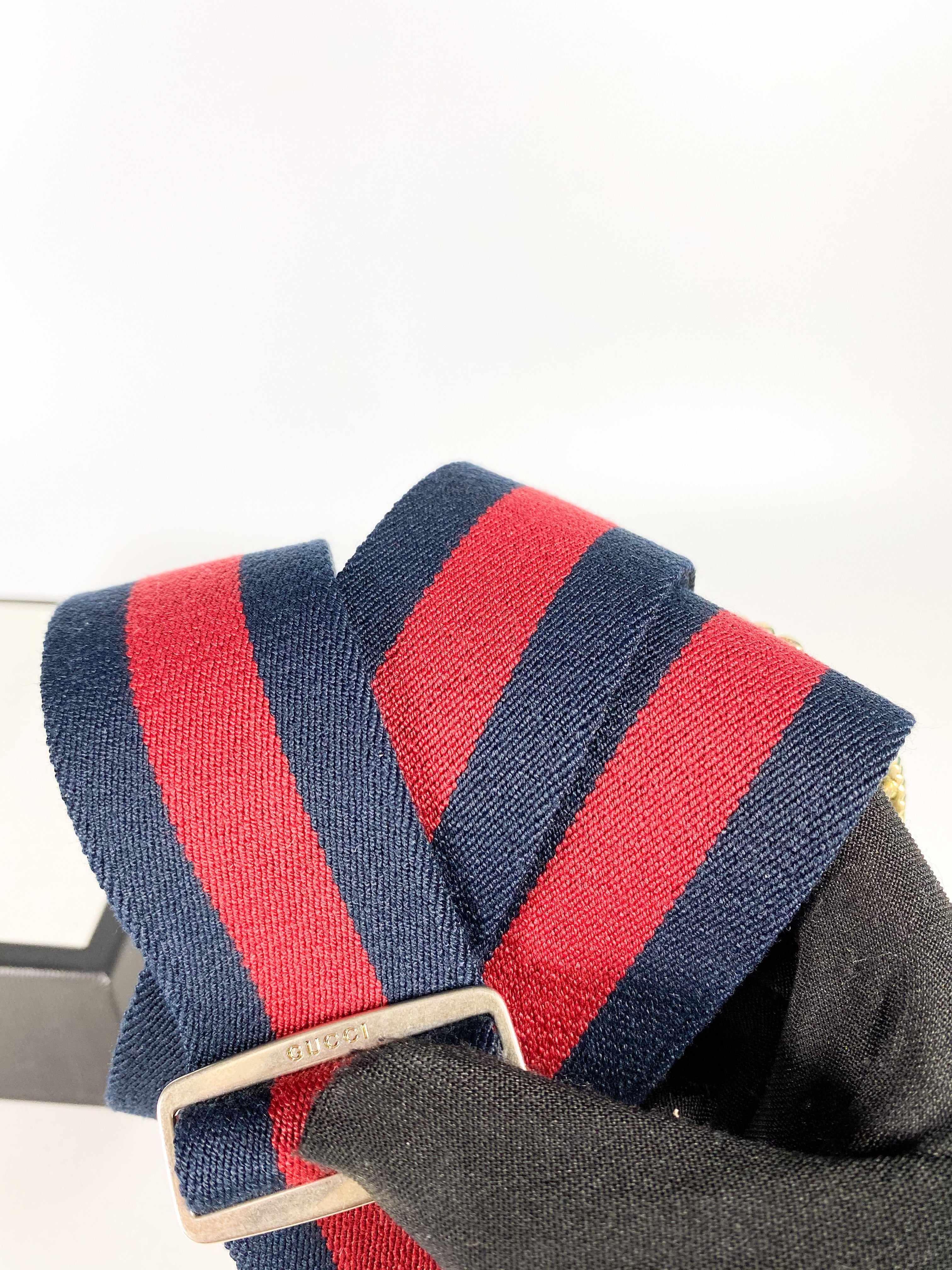 Gucci blue and on sale red stripe belt