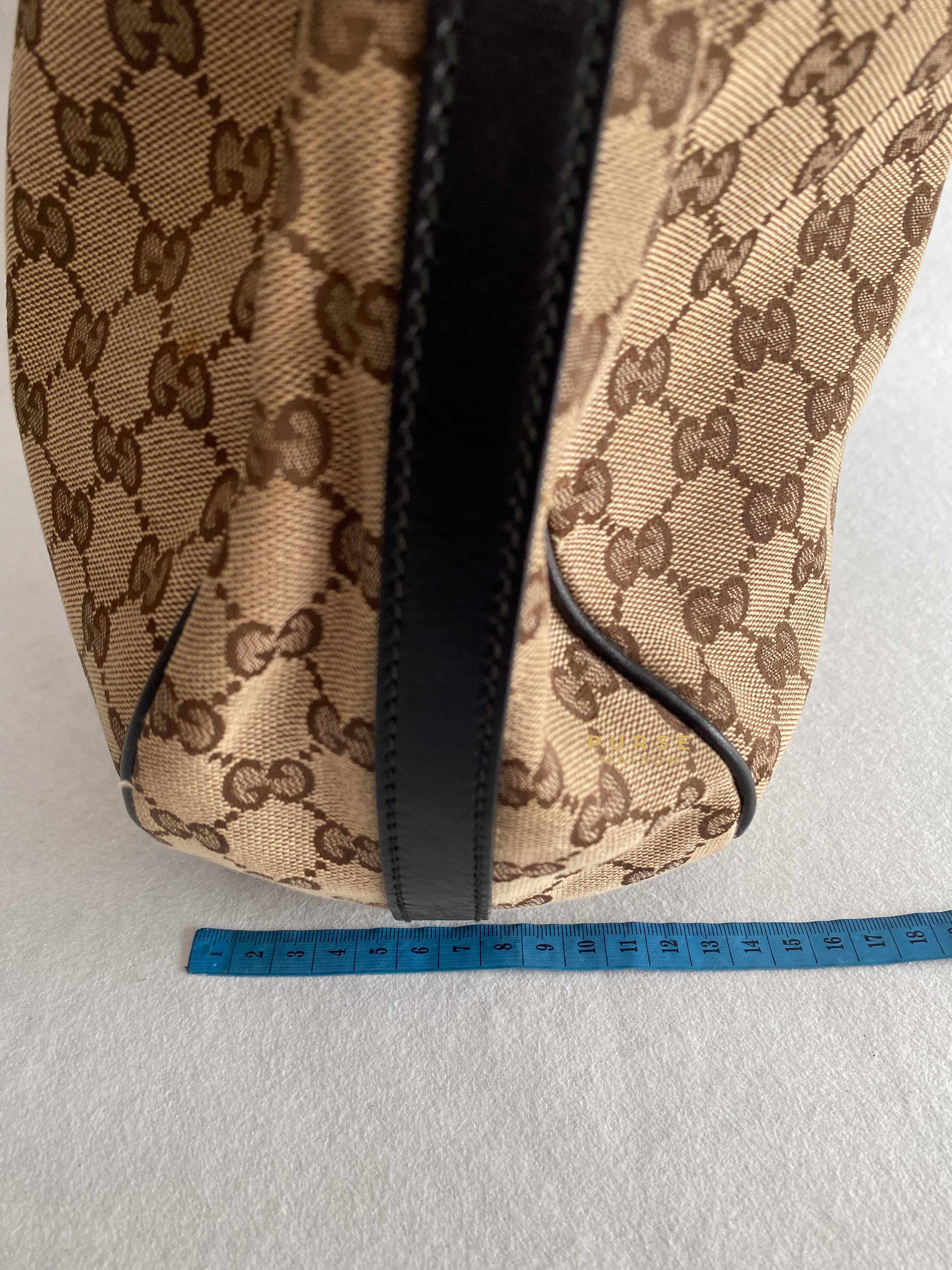 Gucci Gucci Beige GG Canvas & Brown Leather Mini Tote Bag