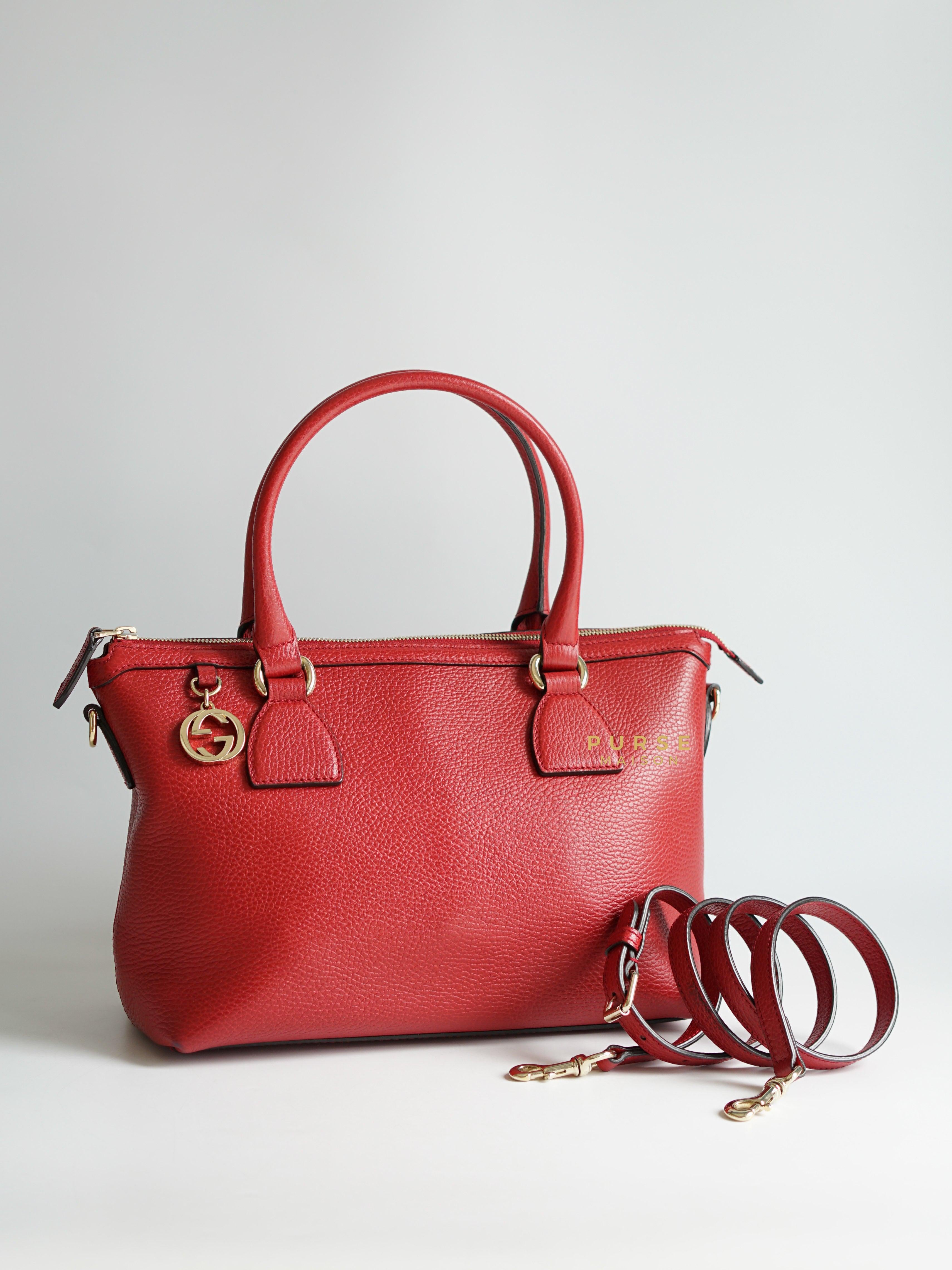 Gucci red clearance tote bag