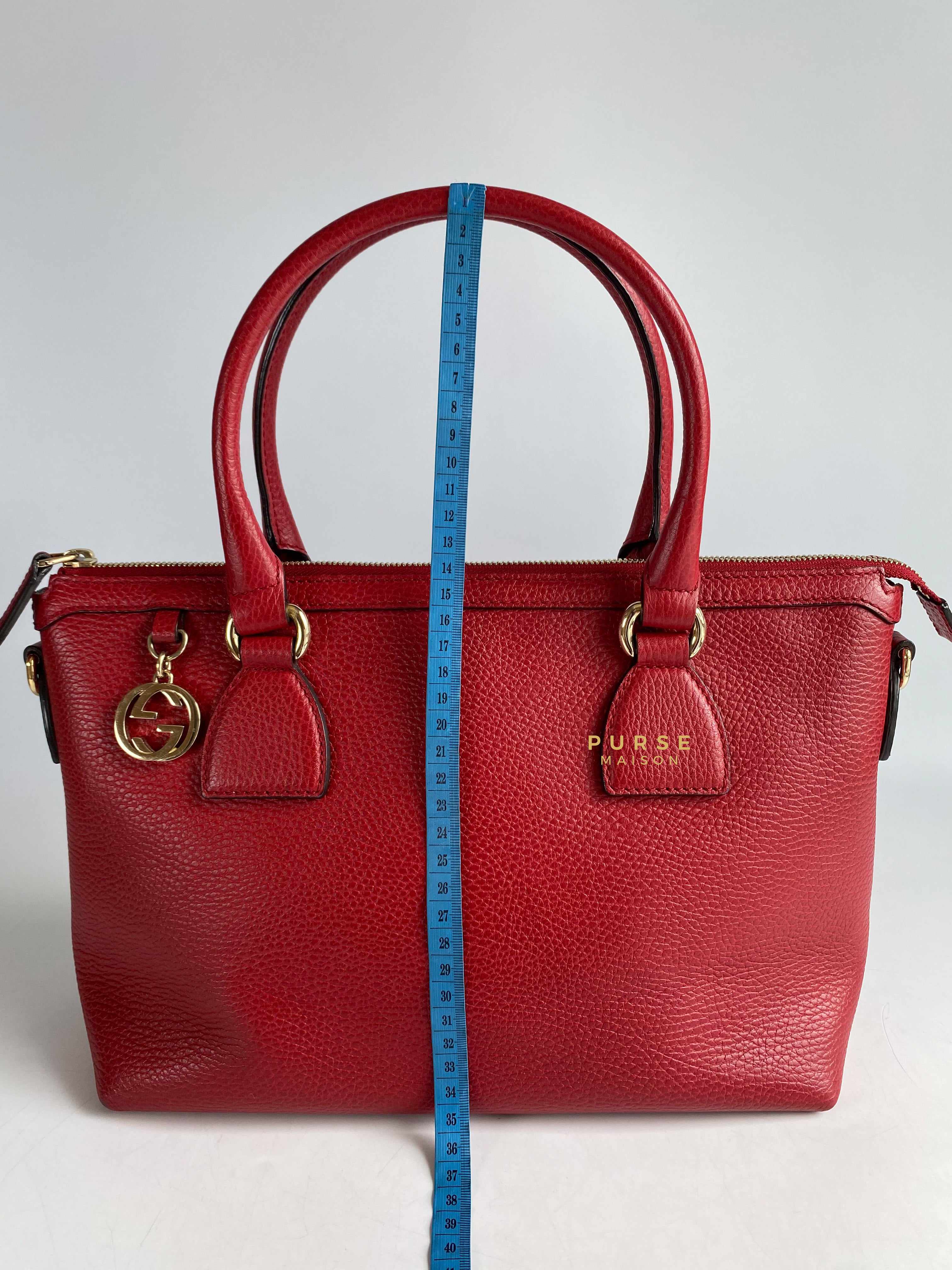 Gucci tote bag red hot sale