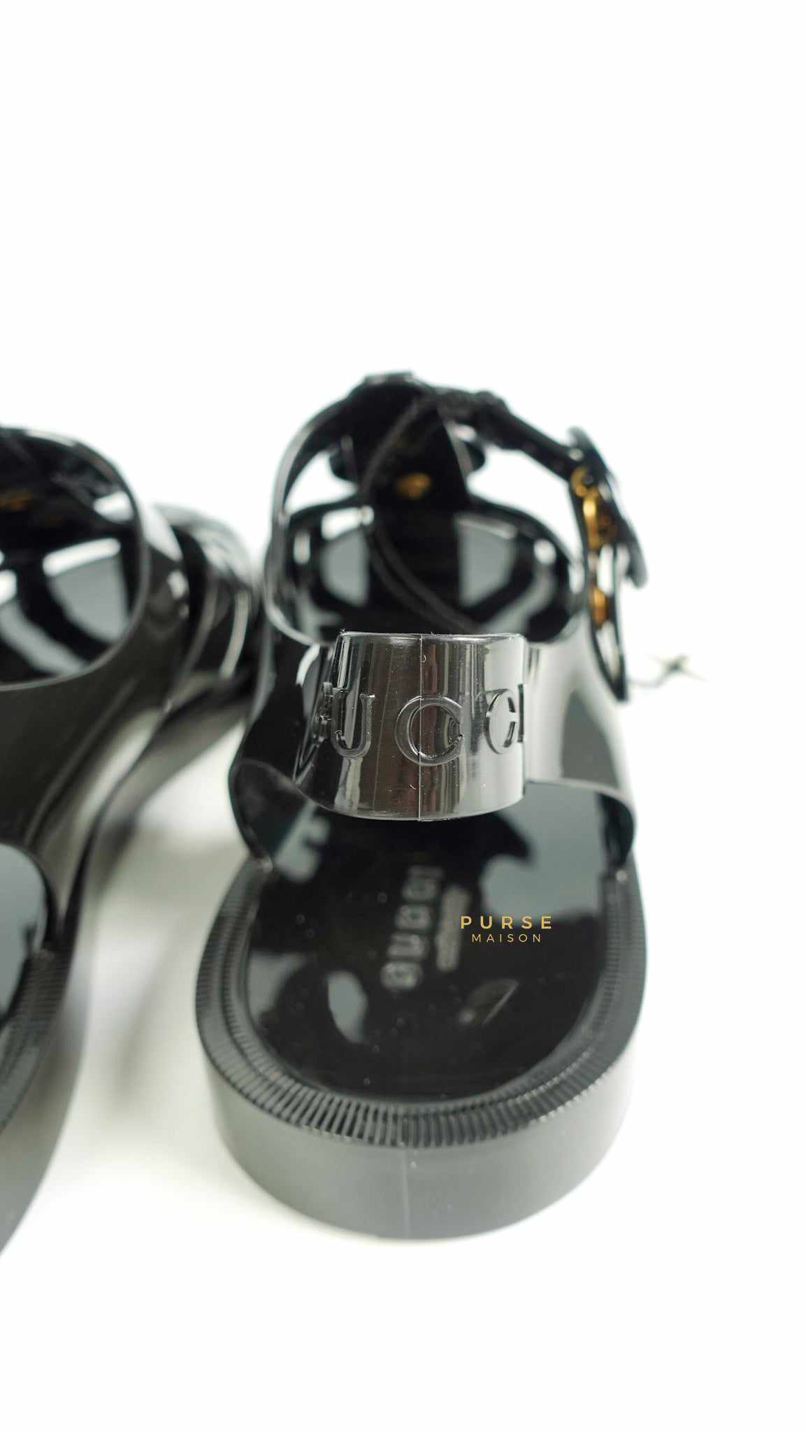 Gucci GG Jelly Sandals Women Black Size 38