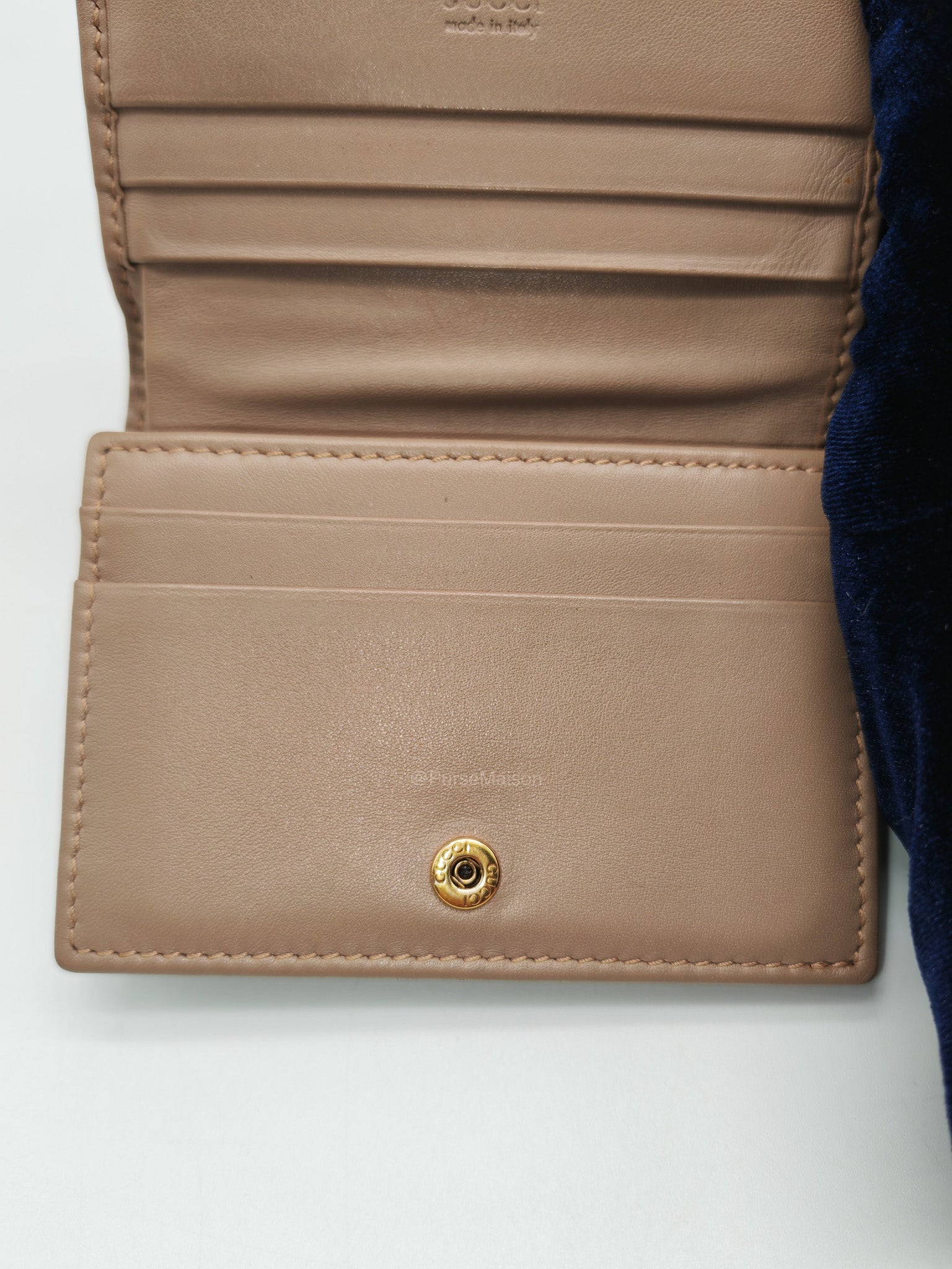 Gucci GG Marmont Bifold Wallet in Dusty Rose Calfskin Leather | Purse Maison Luxury Bags Shop