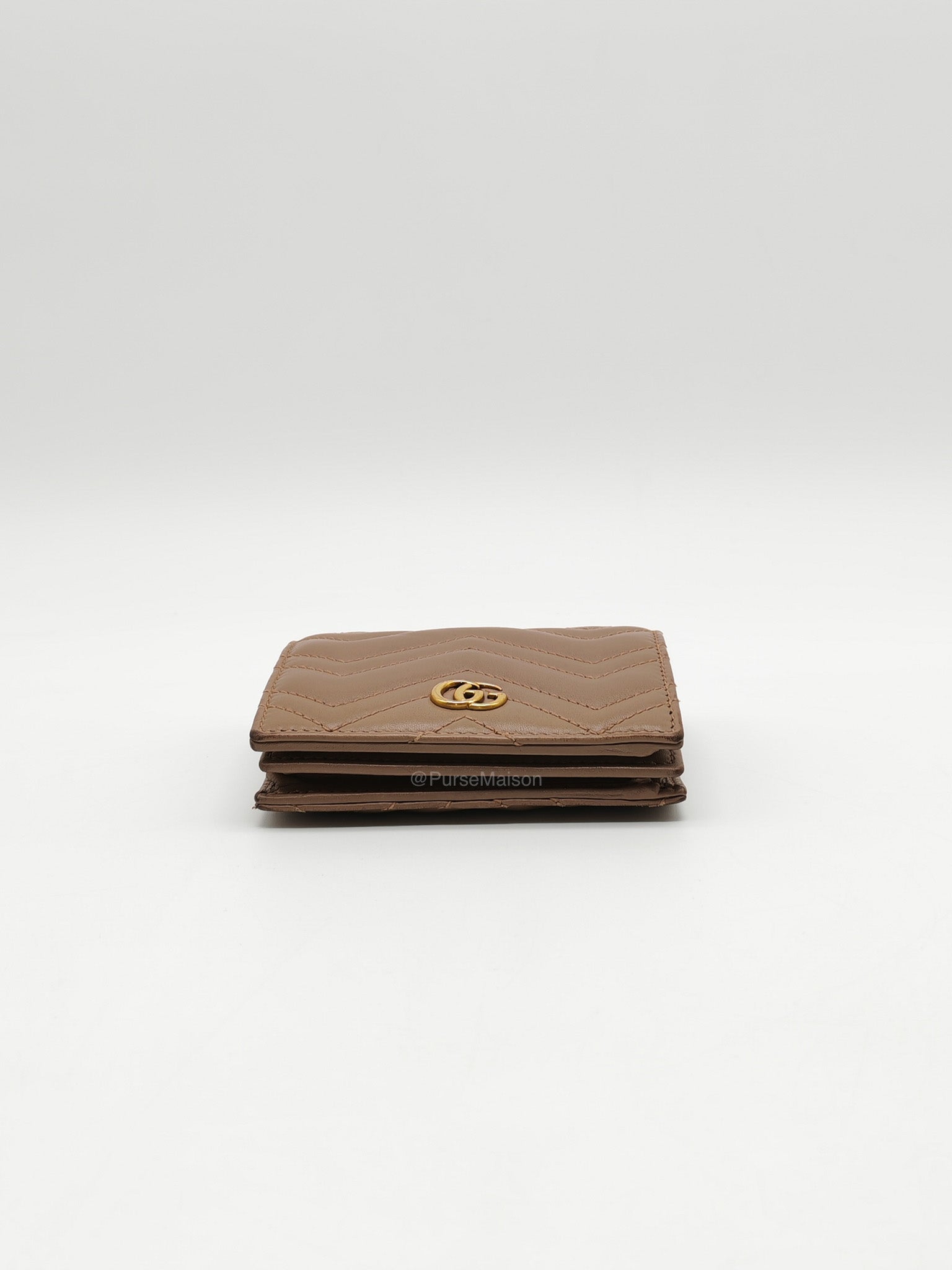 Gucci GG Marmont Bifold Wallet in Dusty Rose Calfskin Leather | Purse Maison Luxury Bags Shop