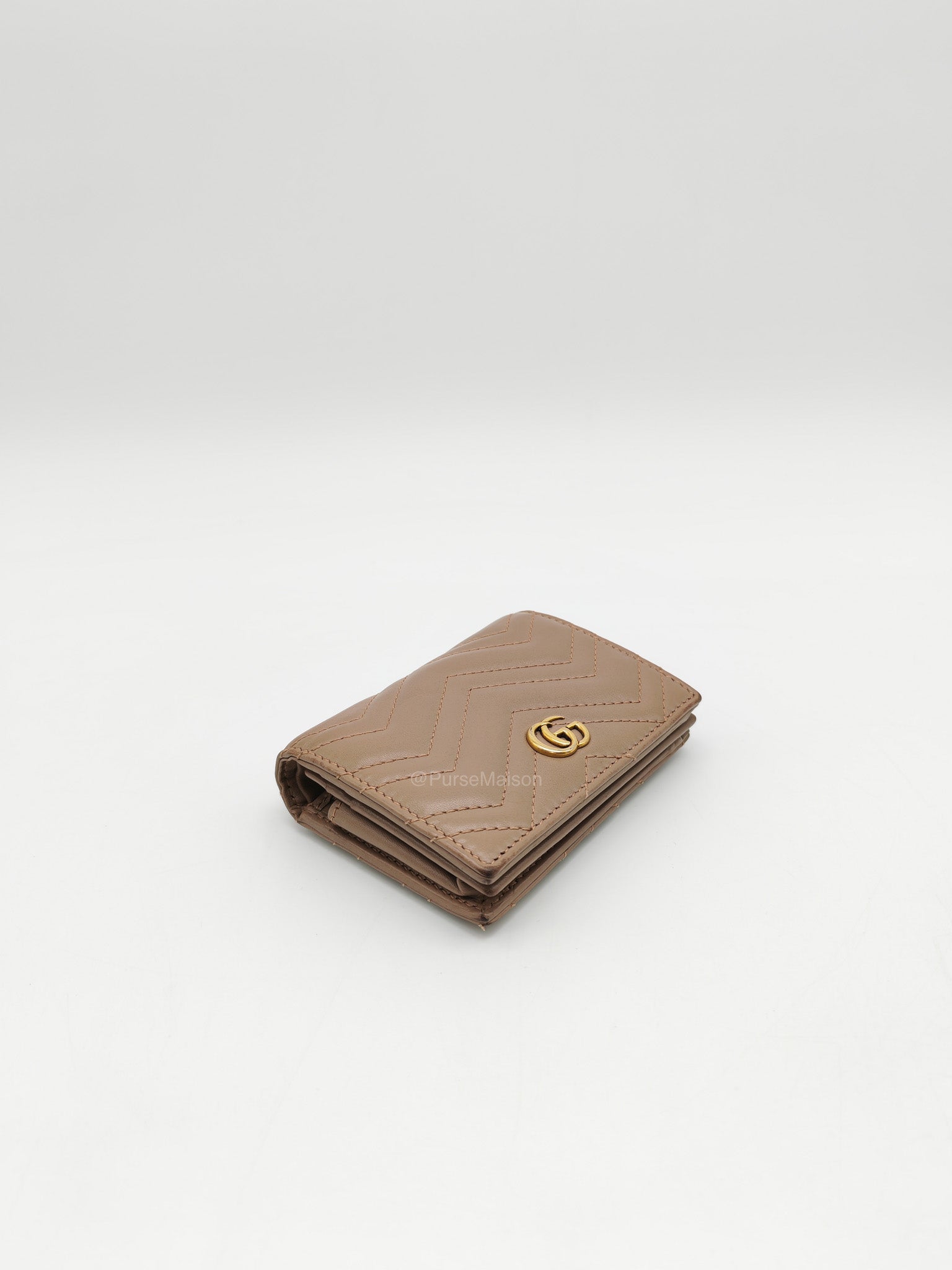 Gucci GG Marmont Bifold Wallet in Dusty Rose Calfskin Leather | Purse Maison Luxury Bags Shop