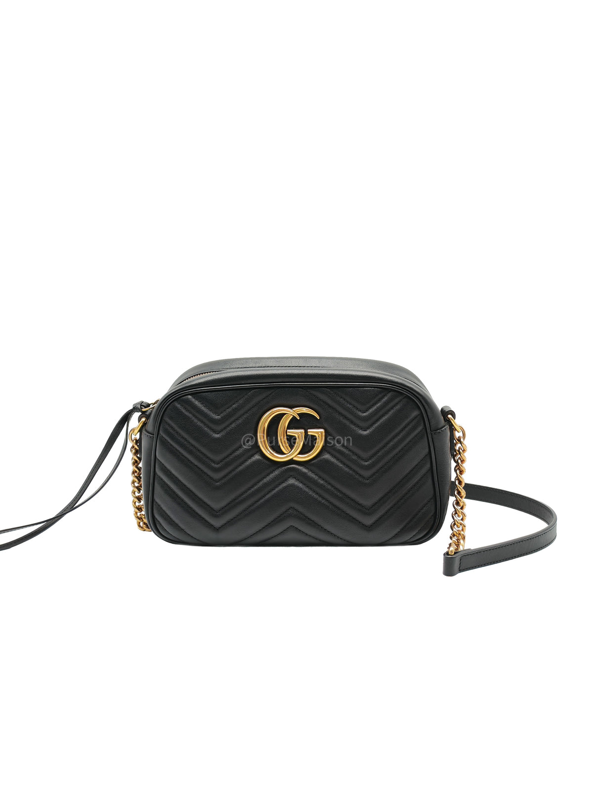 Gucci GG Marmont Camera Bag Small in Black Matelasse Leather Crossbody Bag | Purse Maison Luxury Bags Shop